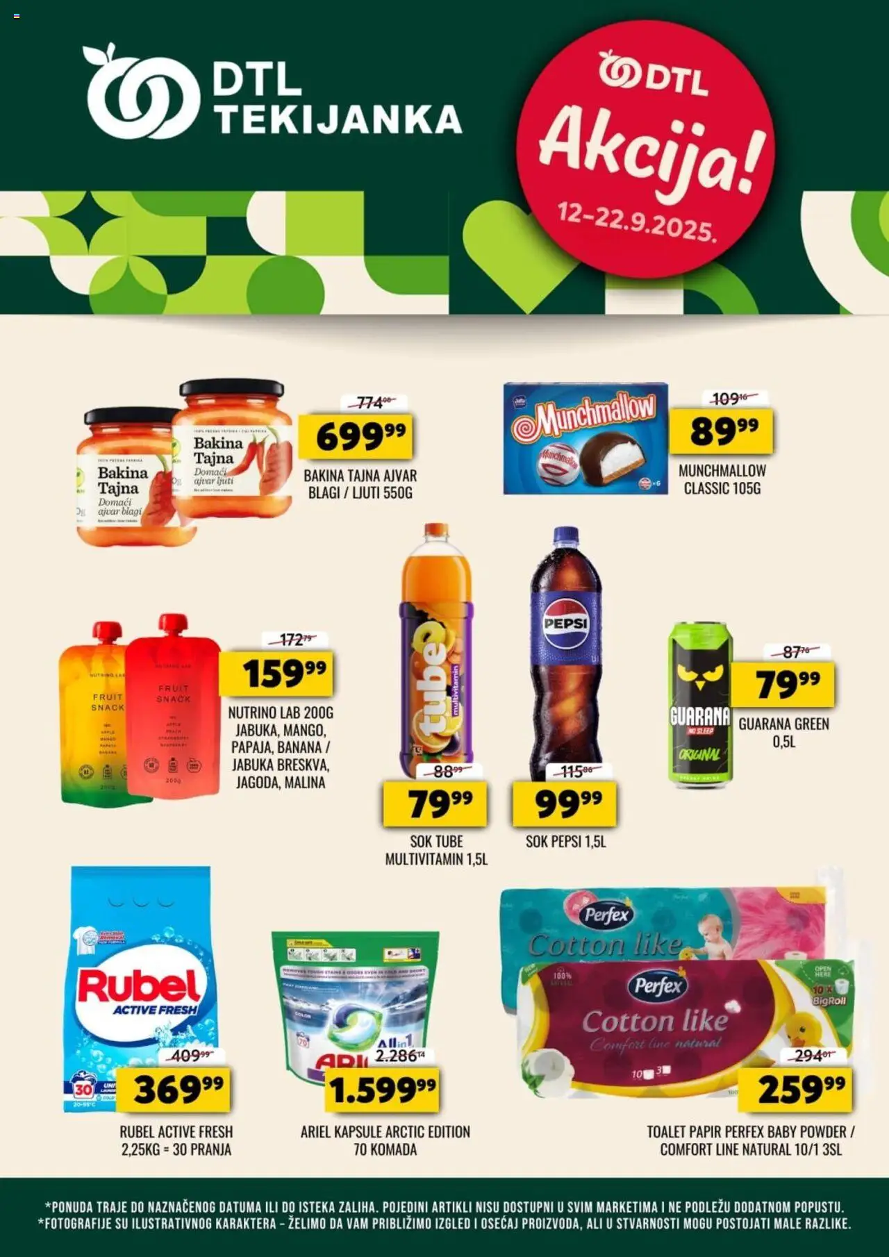 Tekijanka katalog - važi od 12.09.2025 | Strana: 1 | Proizvode: Banana, Munchmallow, Toalet papir, Malina