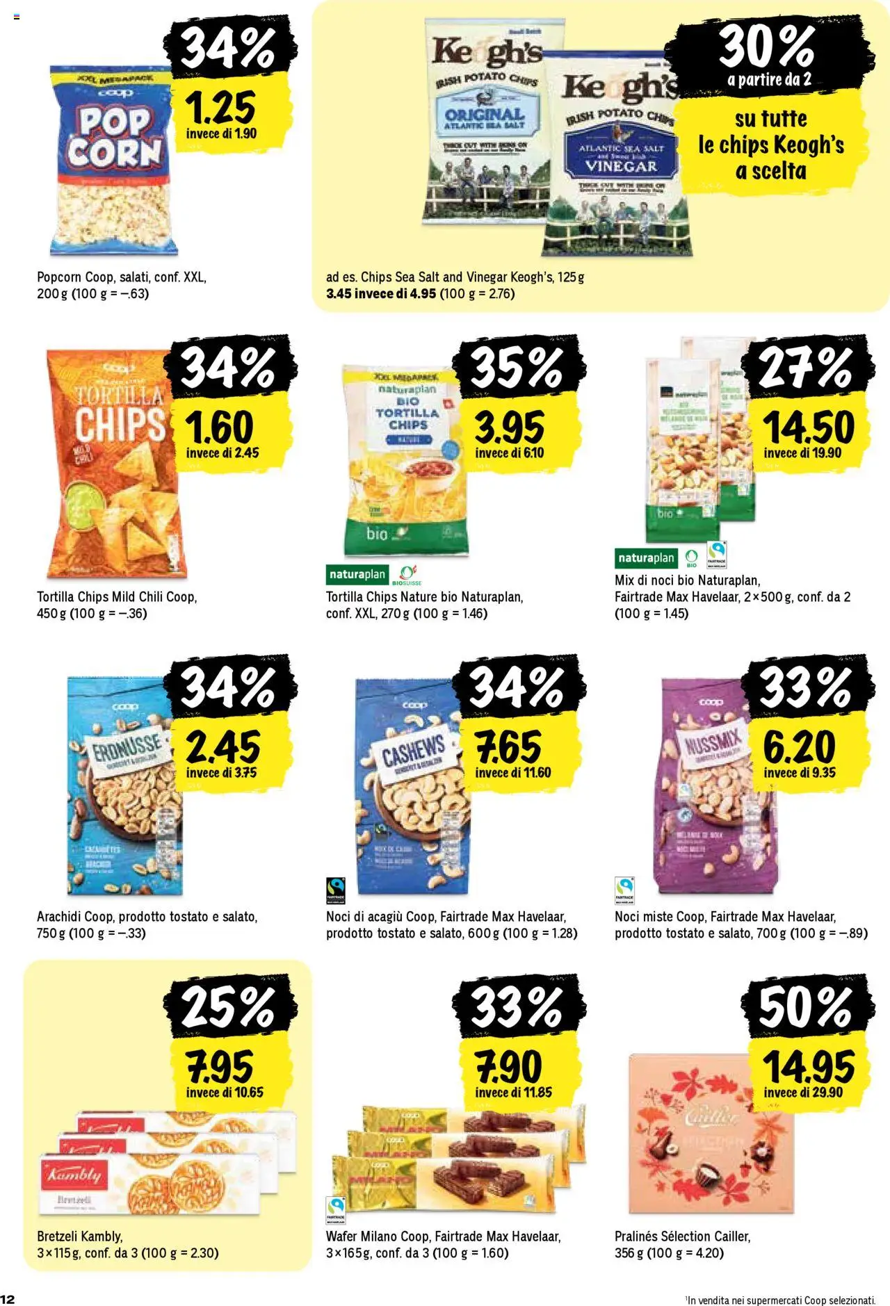 Coop - Una settimana di azioni – gültig ab 23.10.2025 | Seite: 12 | Produkte: Erdnüsse, Chili, Chips