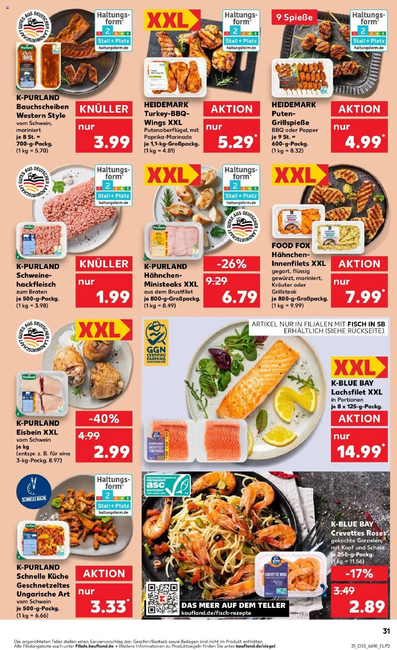 Kaufland prospekt Bendorf	 - gültig ab dem 18.08.2025 | Seite: 52 | Produkte: Spieße, Garnelen, Fisch, Hackfleisch