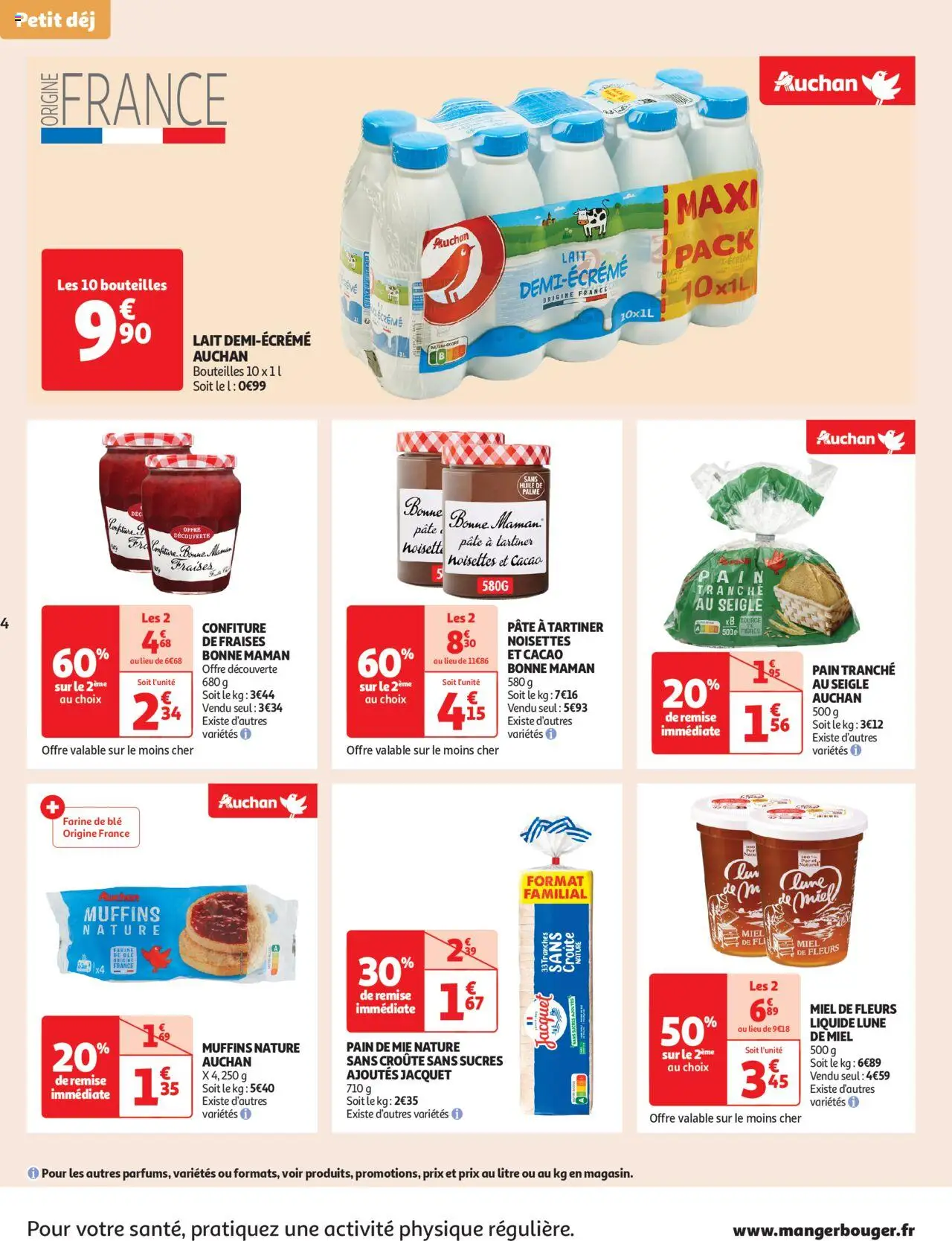  | Page: 4 | Produits: Muffins, Farine, Pâte à tartiner, Miel