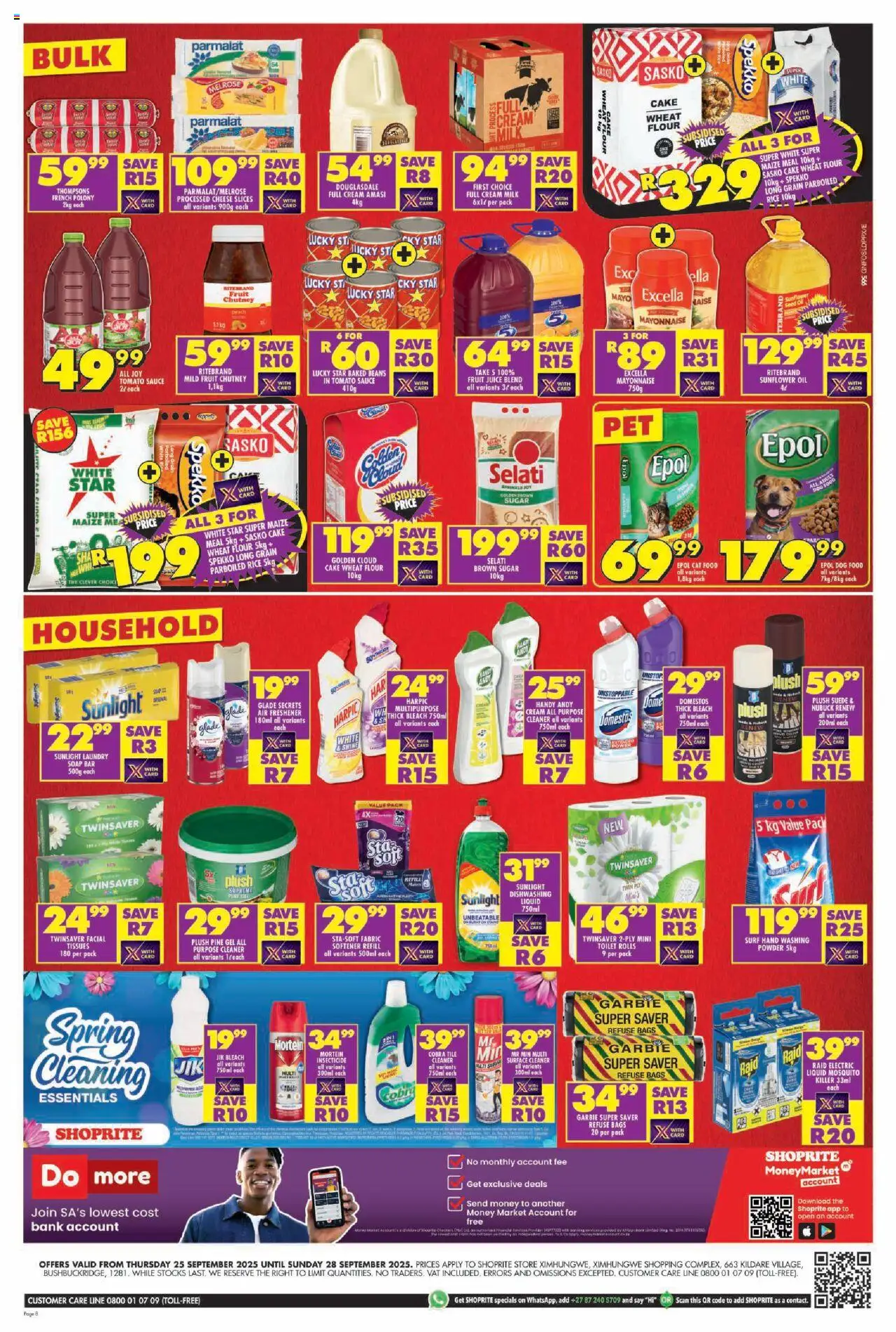 New Shoprite catalogue – valid from 25.09.2025 | Page: 8 | Products: Cake, Flour, Milk, Polony