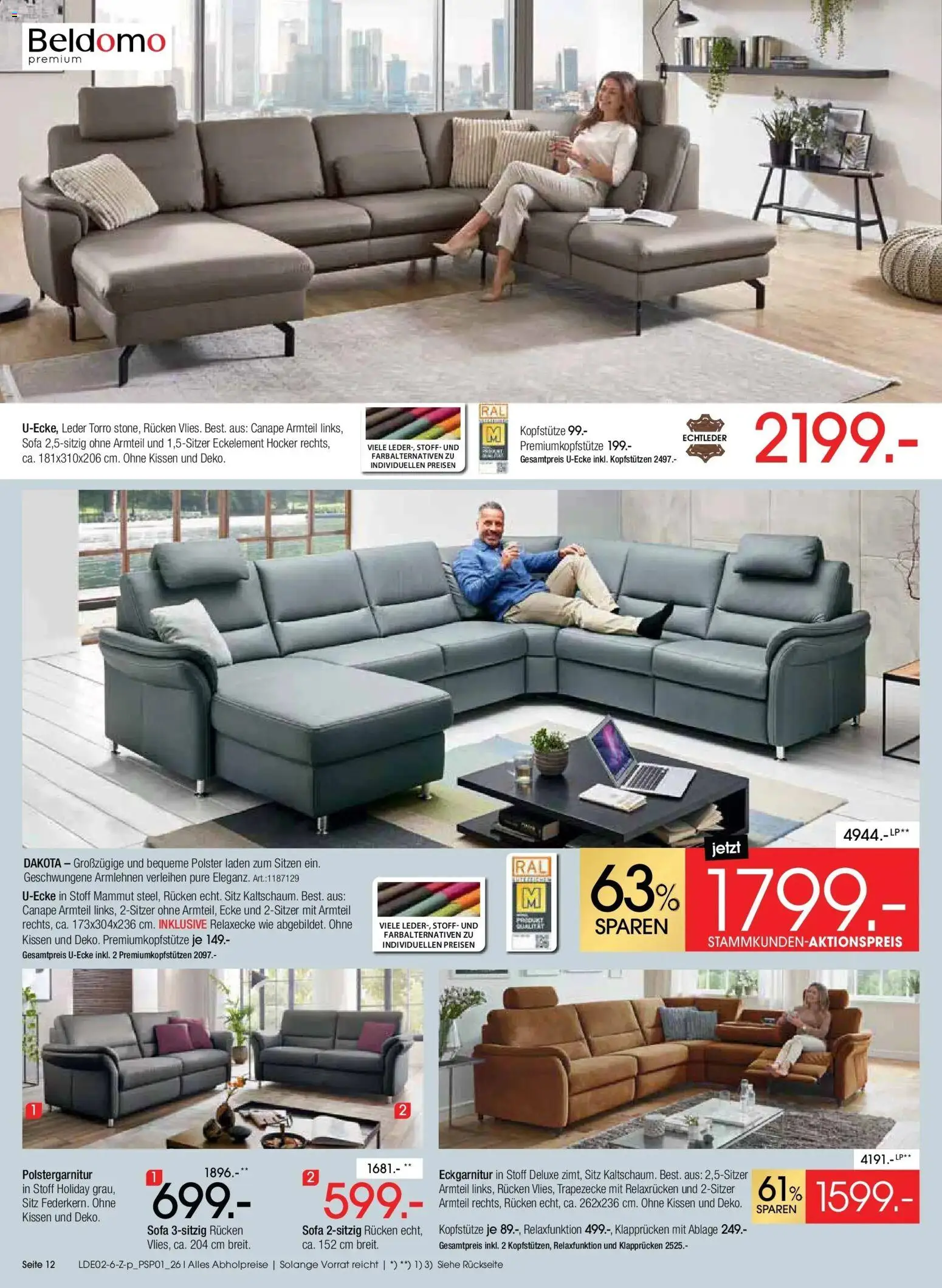 Zurbrüggen - Zurbrüggen: Ihr Einrichtungshaus der Extraklasse – gültig ab 20.02.2026 | Seite: 12 | Produkte: Hocker, Kissen, Sofa