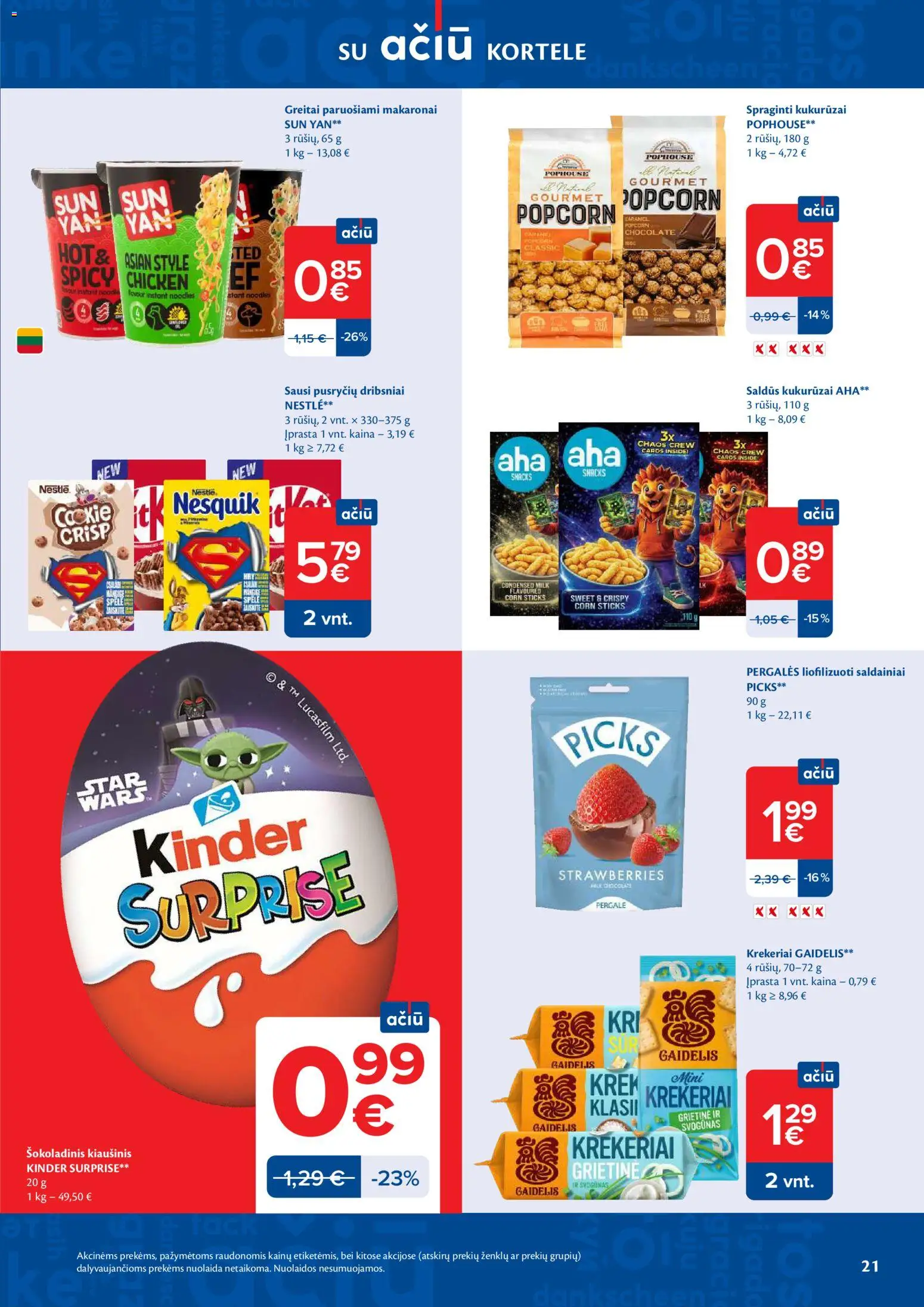 MAXIMA akcijos nuo 31.03.2026 | Puslapis: 21 | Prekių: Kukurūzai, Pusryčių dribsniai, Grietinė, Saldainiai