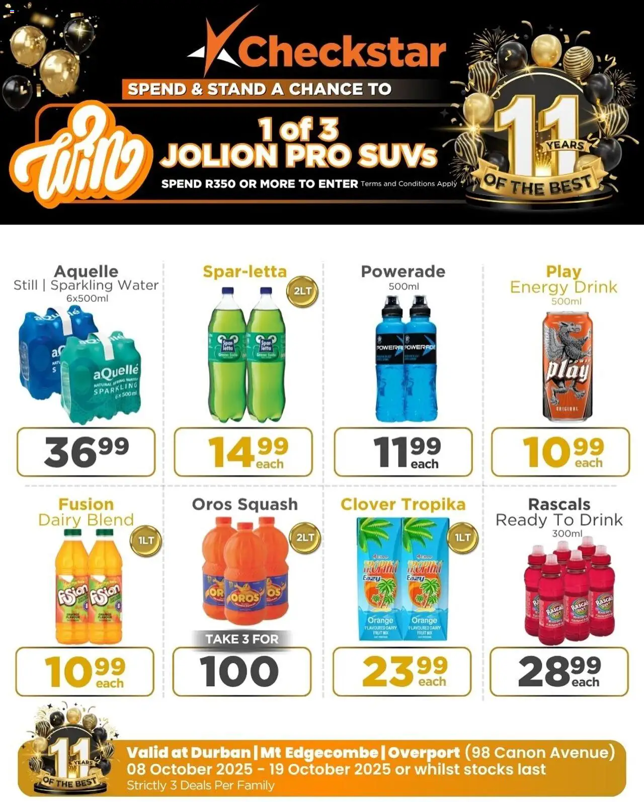 New Check Star catalogue – valid from 08.10.2025 | Page: 8 | Products: Squash, Water, Fruit, Dairy blend