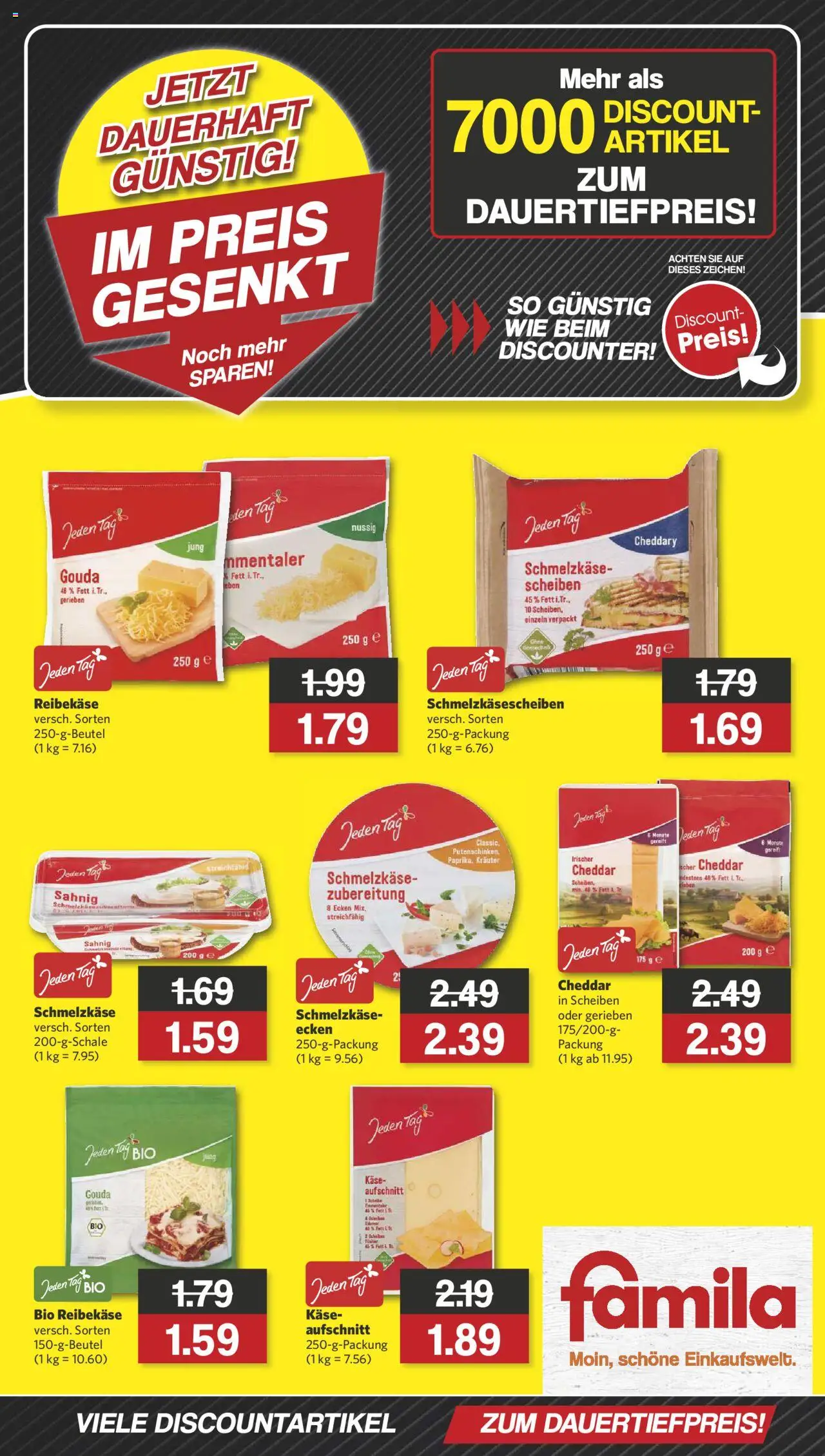 Famila Nordwest Jetzt Dauerhaft Günstig – gültig ab 13.10.2025 | Seite: 2 | Produkte: Käse, Gouda, Reibekase