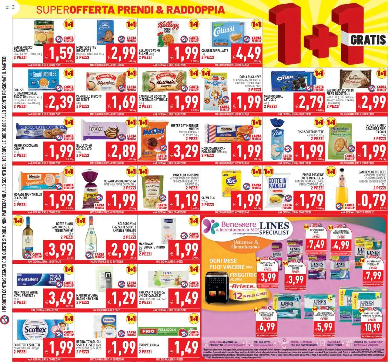 Volantino PIM Supermercati del 13.06.2025 | Pagina: 3 | Prodotti: Intimo, Crackers, Muffin, Bagno