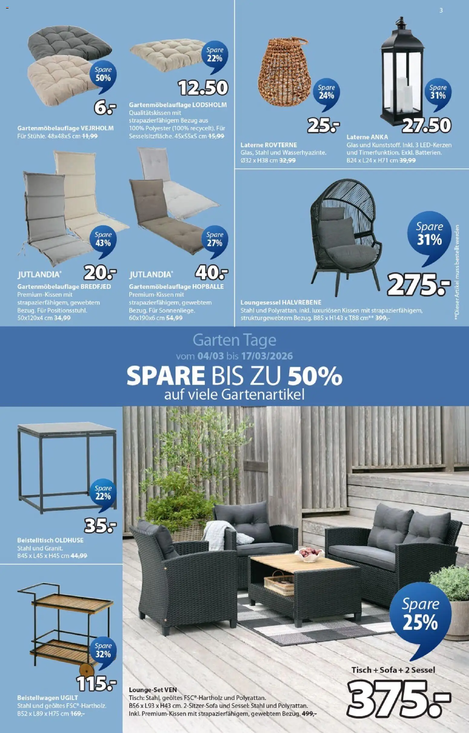 JYSK Prospekt aktuell gültig ab 04.03.2026 | Seite: 3 | Produkte: Kissen, Sofa, Sessel, Tisch