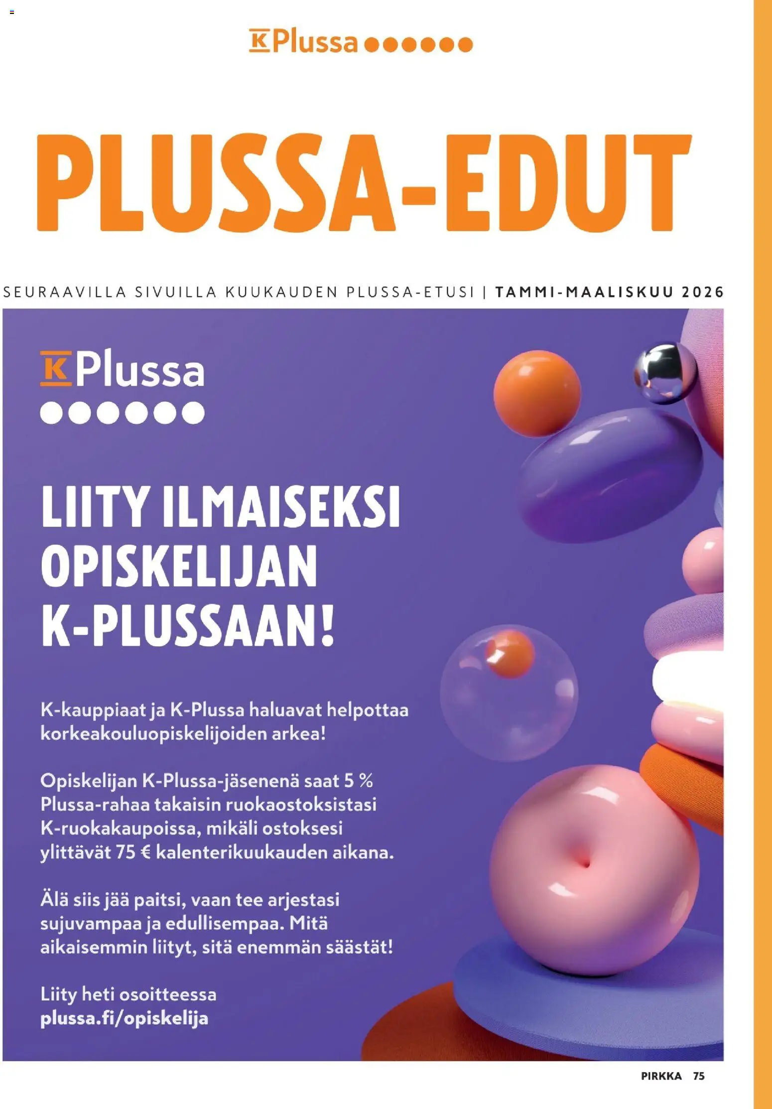 K-Citymarket - Pirkka – voimassa 04.02.2026 alkaen | Sivu: 75