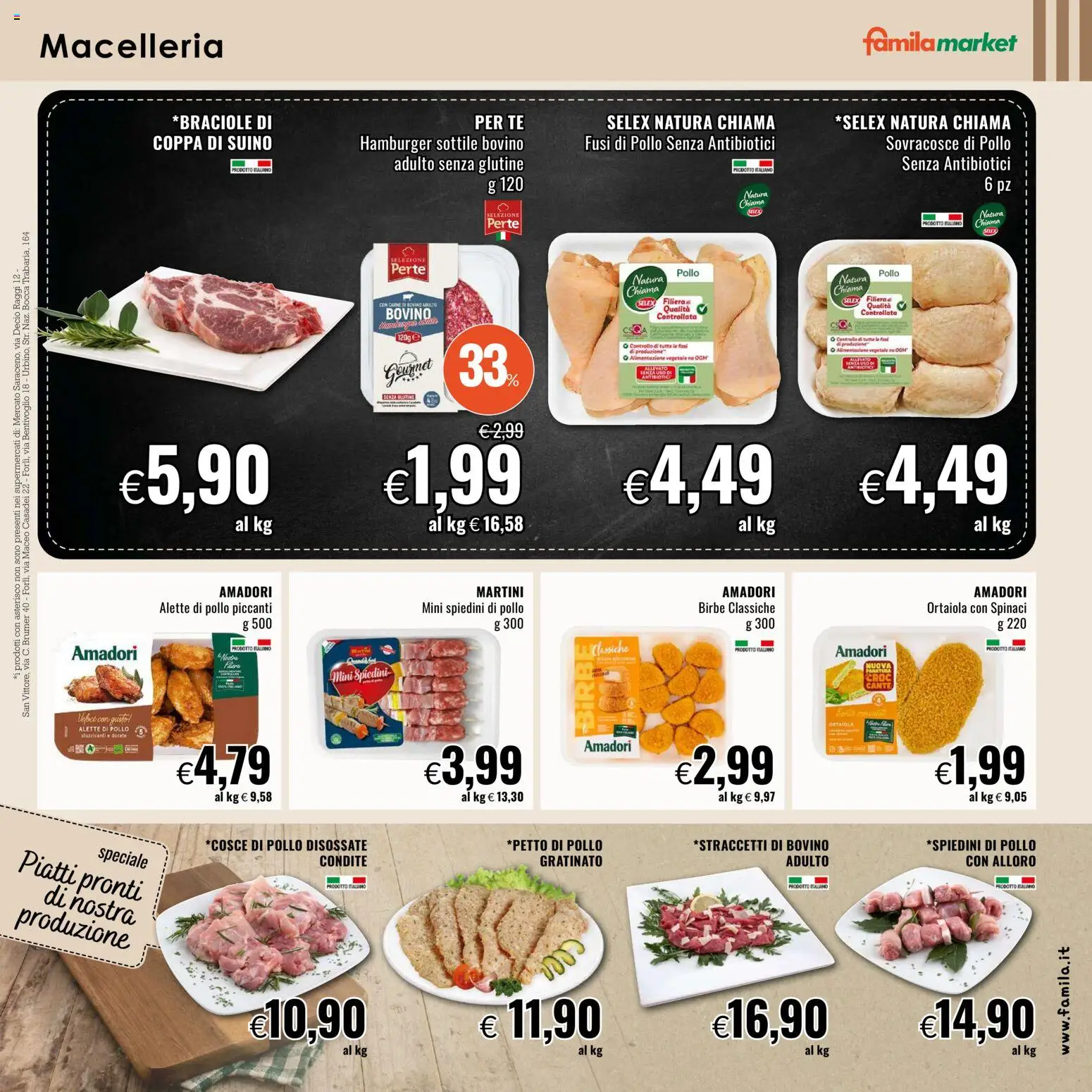 Volantino Famila del 09.04.2026 | Pagina: 3 | Prodotti: Tè, Suino, Spiedini, Cosce di pollo