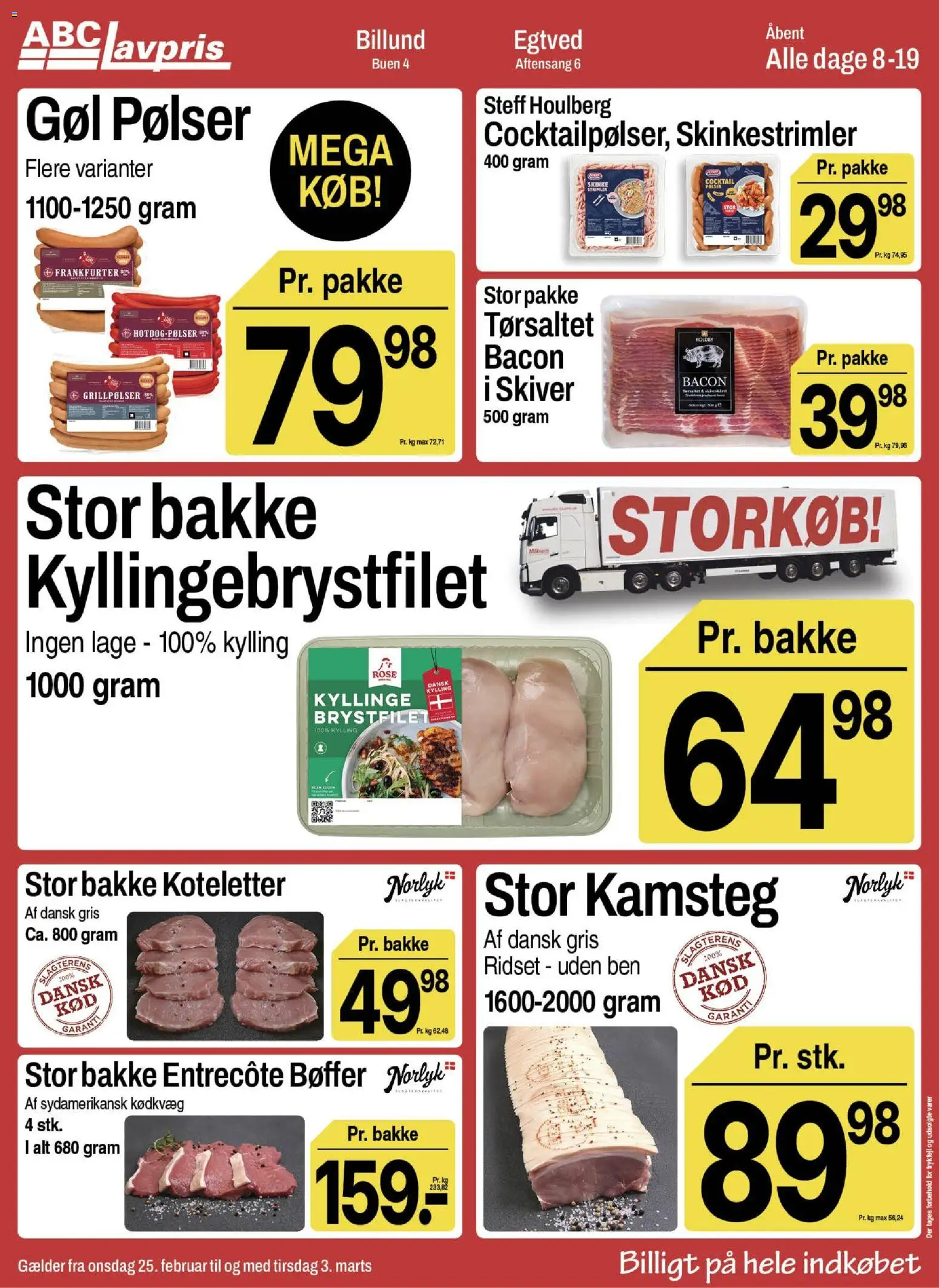 Abc Lavpris tilbudsavis – gyldig fra 25.02.2026 | Side: 9 | Produkter: Pølser, Bøffer, Aparelho de barbear, Bacon