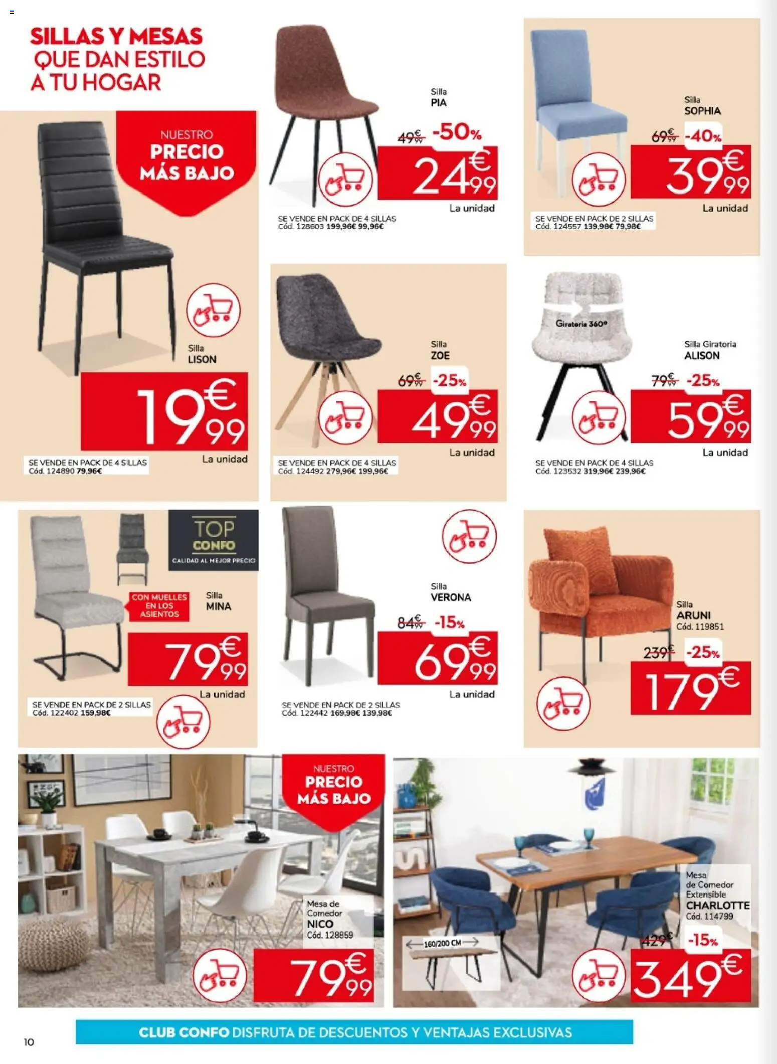 Conforama folleto │ válido desde el 26.02.2026 | Página: 10 | Productos: Silla giratoria, Mesa, Silla