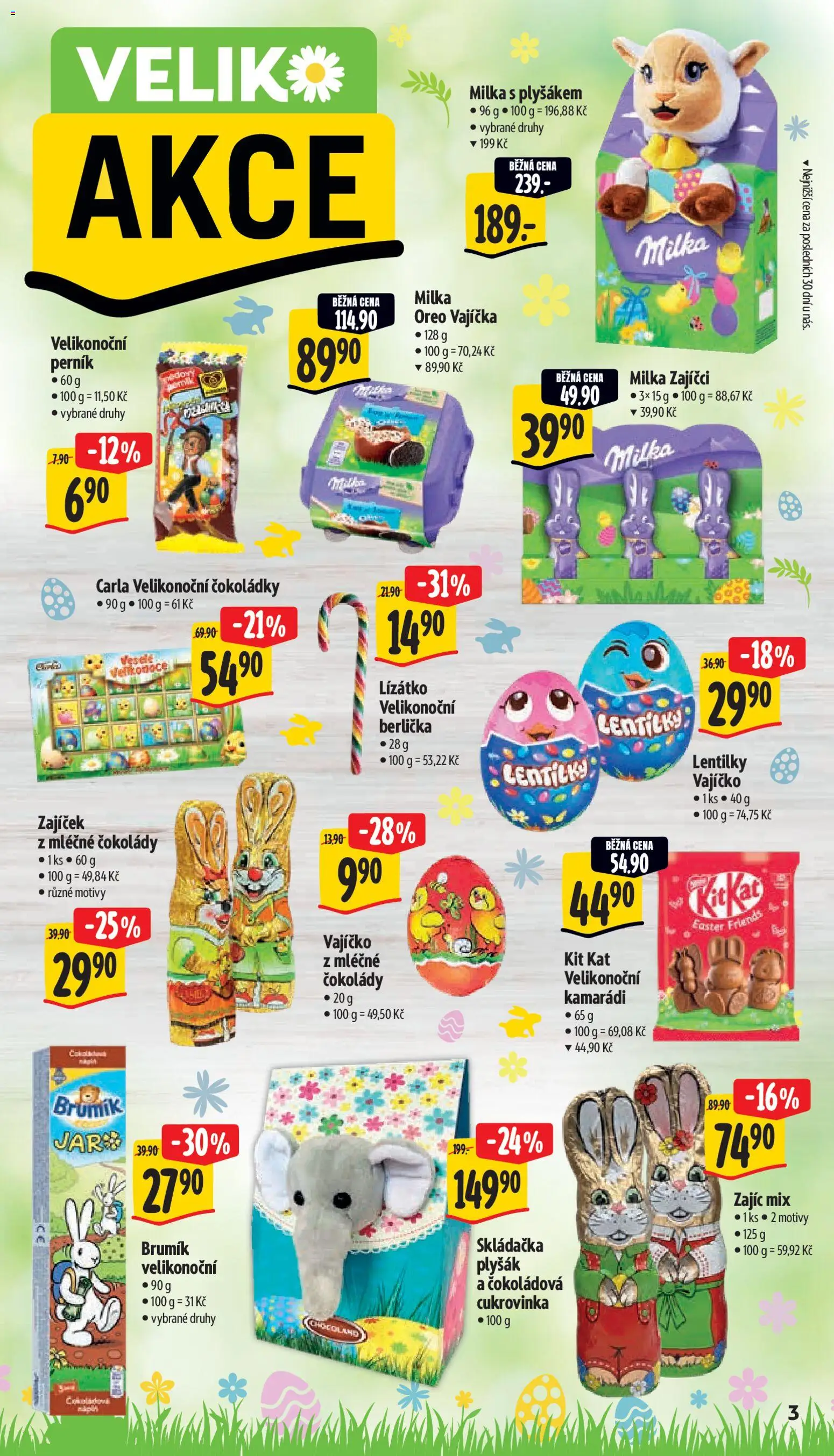 Albert leták - Supermarket od 25.03.2026 | Strana: 9 | Produkty: Vajíčka, Milka, Perník, Brumik