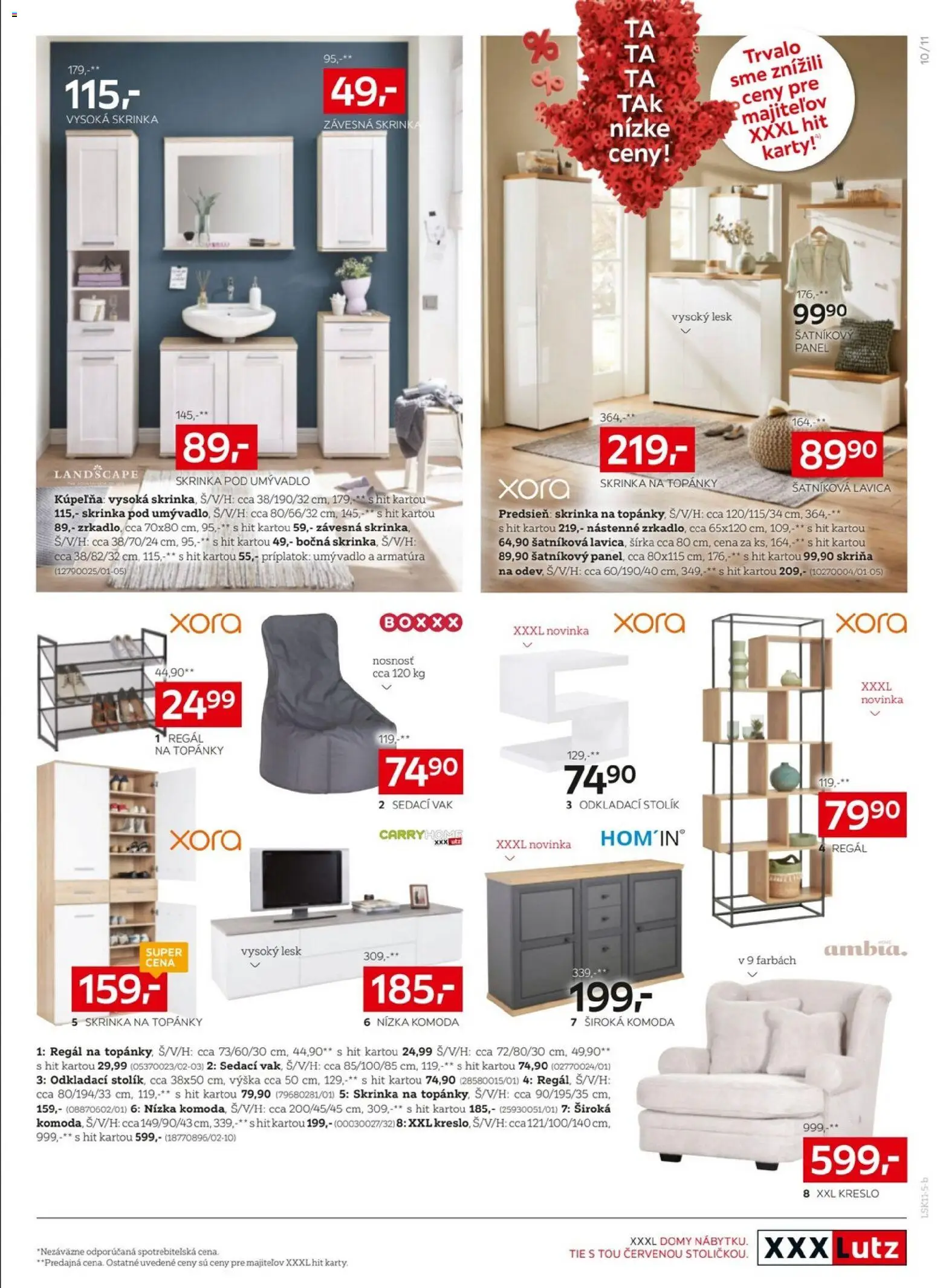 Nové XXXLutz akcie – leták je platný od 10.11.2025 | Strana: 11 | Produkty: Regál, Skriňa, Kúpelňa, Skrinka pod umývadlo
