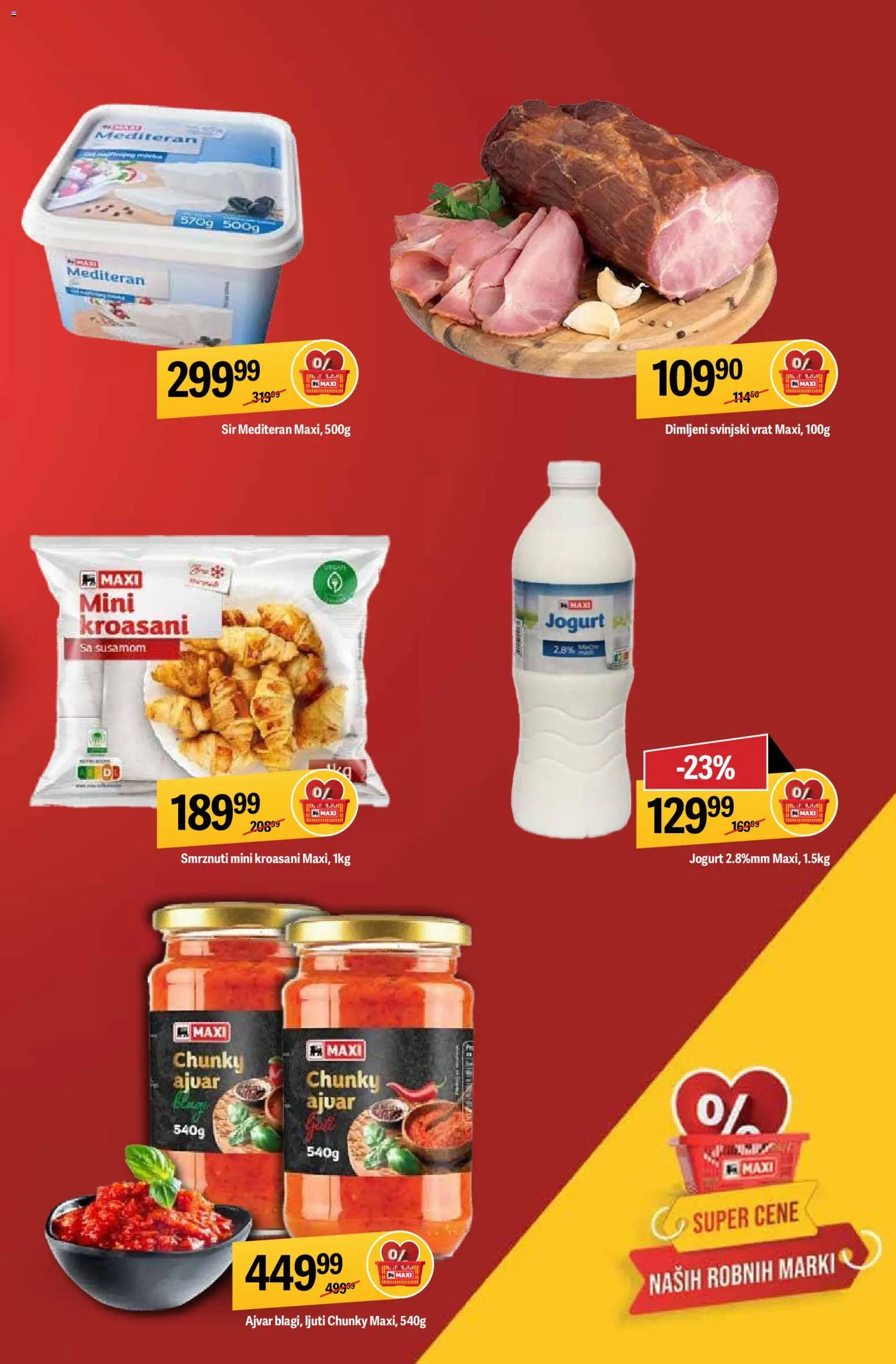 Maxi katalog katalog - važi od 19.03.2026 | Strana: 5 | Proizvode: Ajvar, Svinjski vrat, Sir, Jogurt