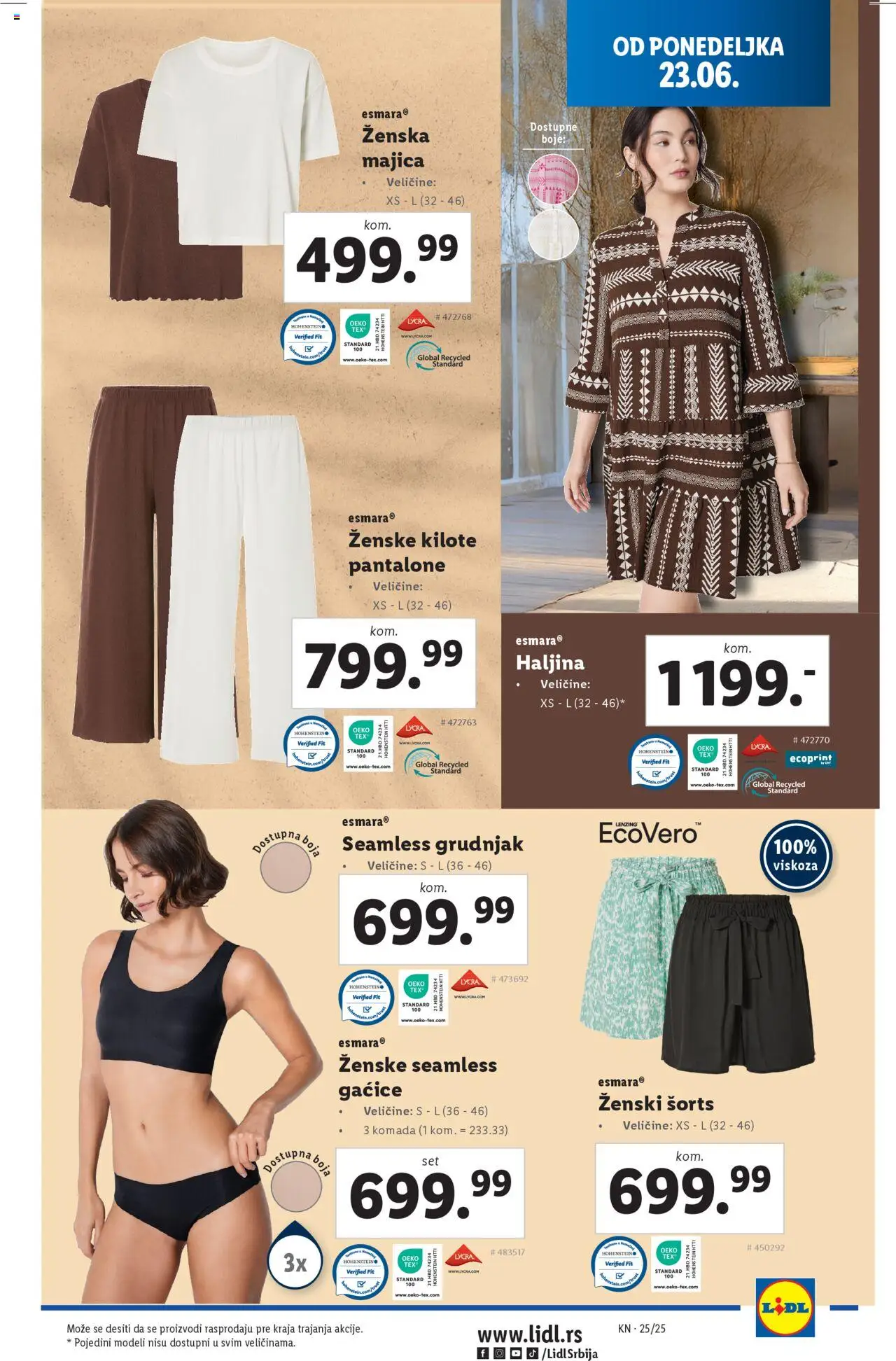 Lidl katalog - važi od 19.06.2025 | Strana: 21 | Proizvode: Haljina, Pantalone, Gaćice, Grudnjak