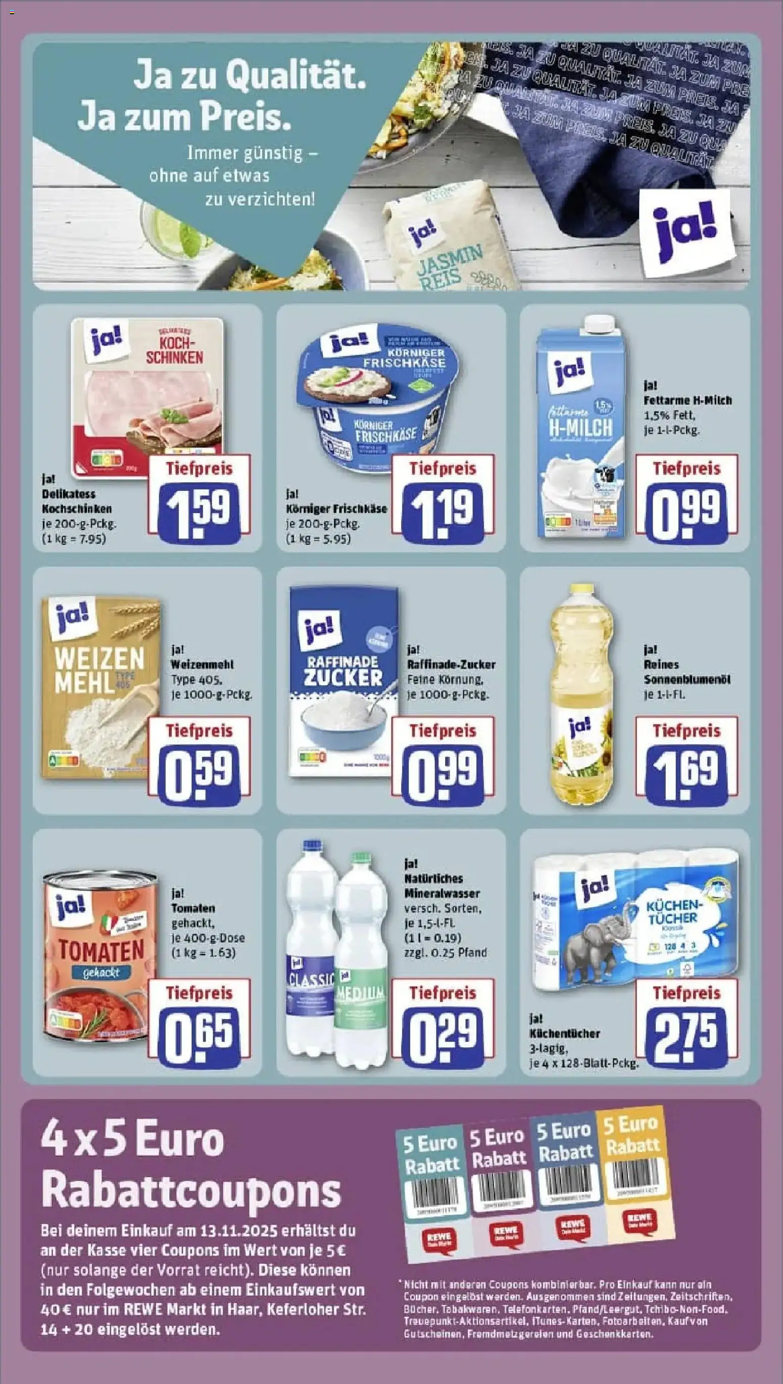 Rewe prospekt Haar	 – gültig ab 10.11.2025 | Seite: 3 | Produkte: Sonnenblumenol, Weizenmehl, Zucker, Reis