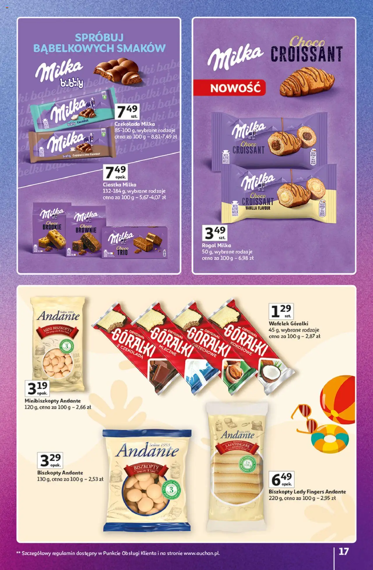 Auchan Gazetka - Znane Marki Duży Wybór Hipermarket od 12.06.2025 | Strona: 17 | Produkty: Cappuccino, Milka, Ciastka, Biszkopty lady fingers