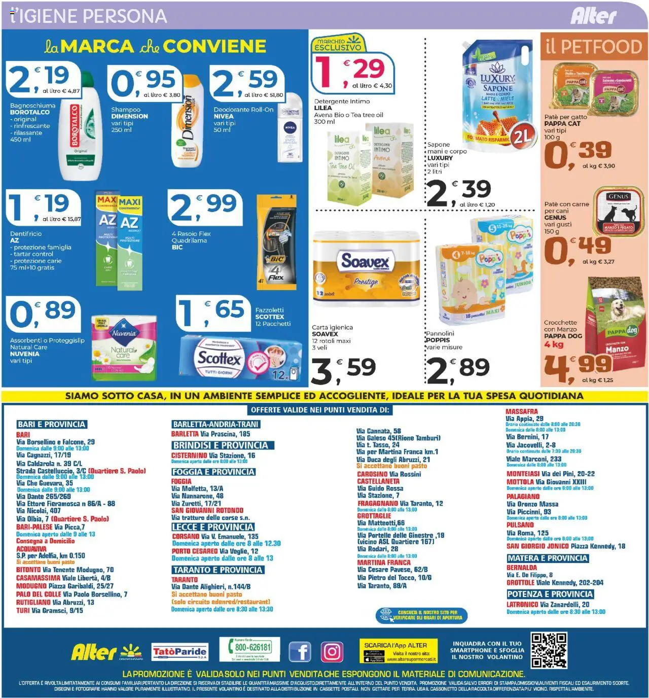 Volantino Alter Discount del 18.09.2025 | Pagina: 12 | Prodotti: Shampoo, Pannolini, Detergente intimo, Latte