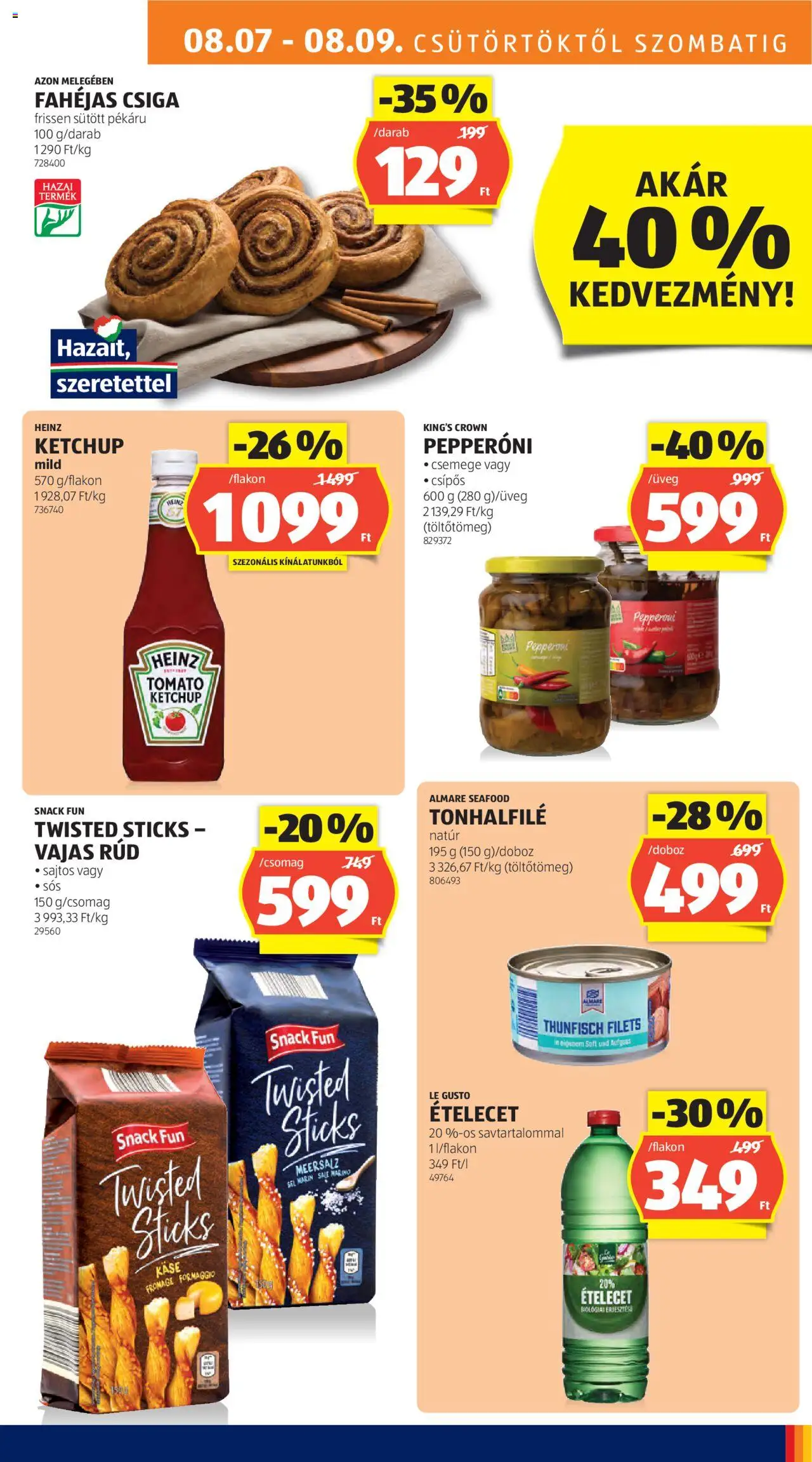 Aldi akciós ujság - amely érvényes a következő dátumtól: 07.08.2025 | Oldal: 13 | Termékek: Ketchup