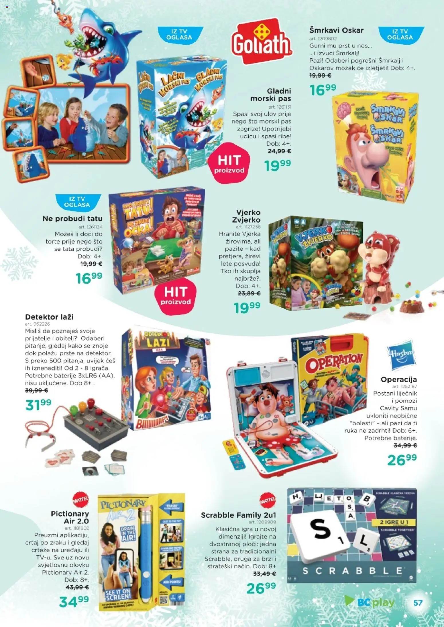 Baby Center katalog | vrijedi od 01.11.2025 | Stranica: 57 | Proizvodi: Baterije, Tv, Igra