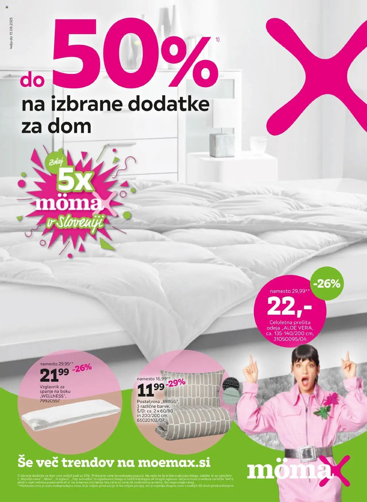 Mömax - Do -50% na izbrane dodatke za dom │ velja od 04.06.2025 | Stran: 1 | Izdelki: Prešita odeja, Vzglavnik, Odeja, Posteljnina
