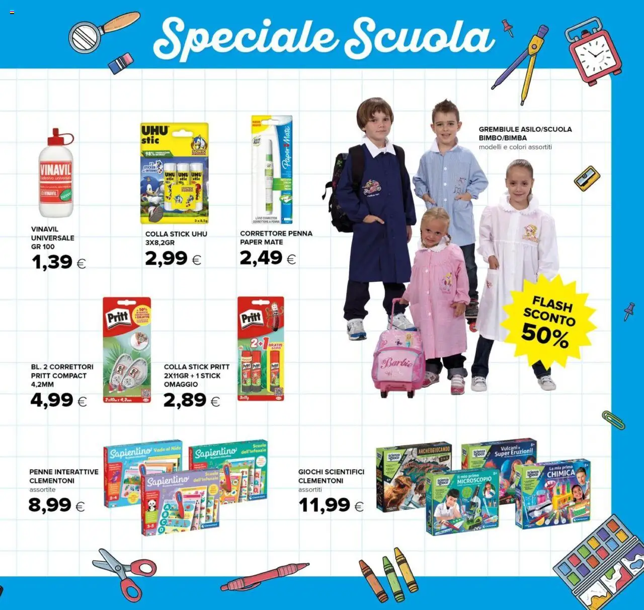 Volantino Oasi del 21.08.2025 | Pagina: 7 | Prodotti: Colla, Penne, Grembiule, Correttore