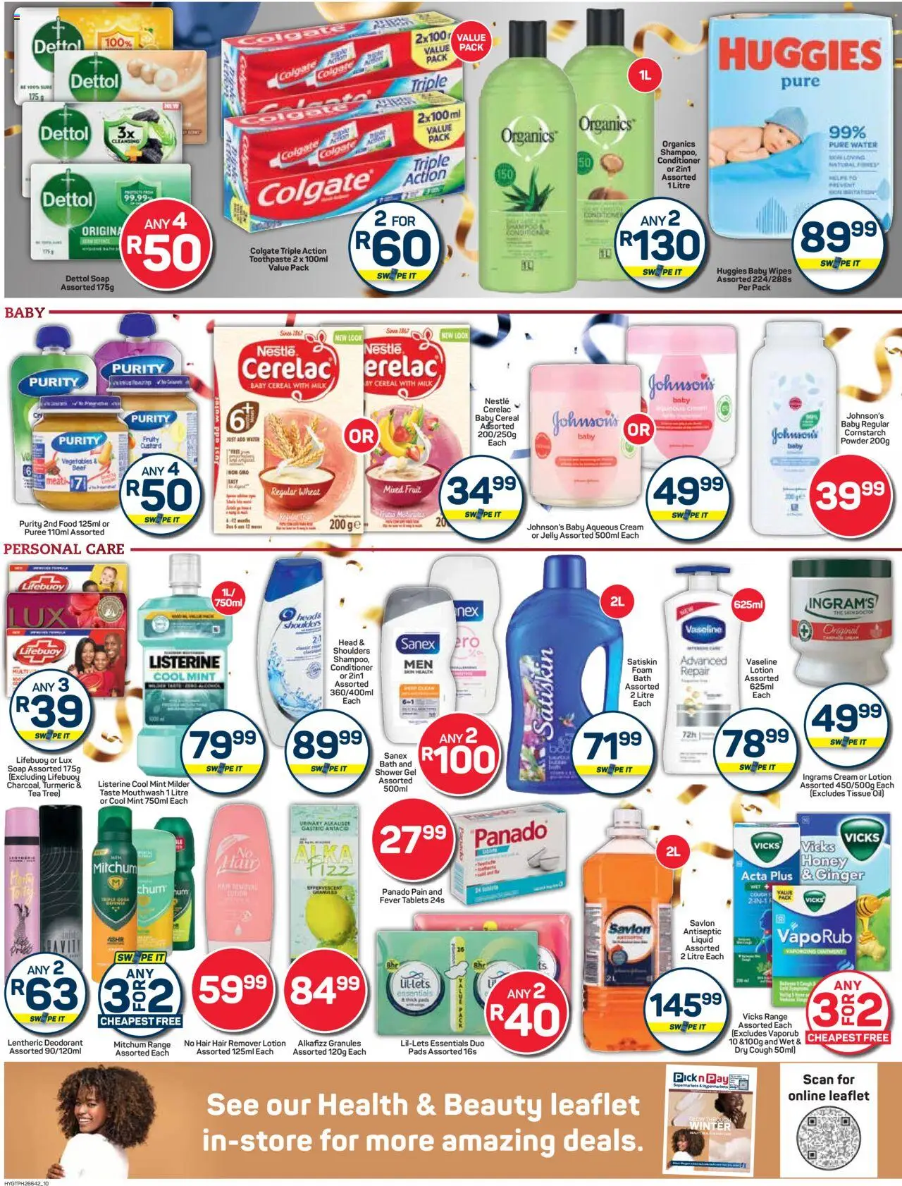 Pick n Pay Inland provinces - Hyper Birthday Specials │ valid from 23.06.2025 | Page: 10 | Products: Shower, Tea, Soap, Deodorant