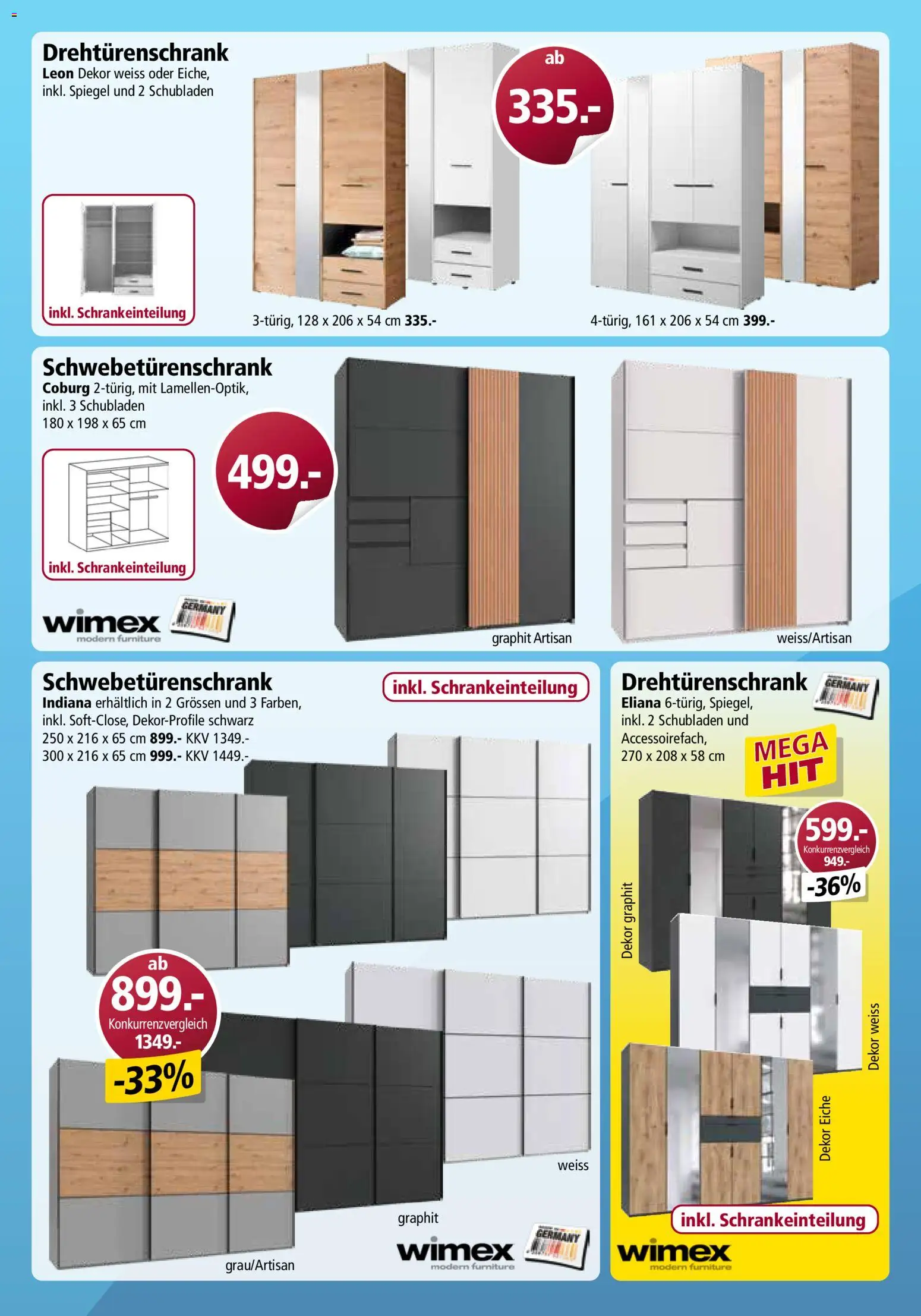 Otto's Aktionen Online – gültig ab 22.11.2025 | Seite: 32 | Produkte: Schwebetürenschrank, Spiegel, Drehtürenschrank