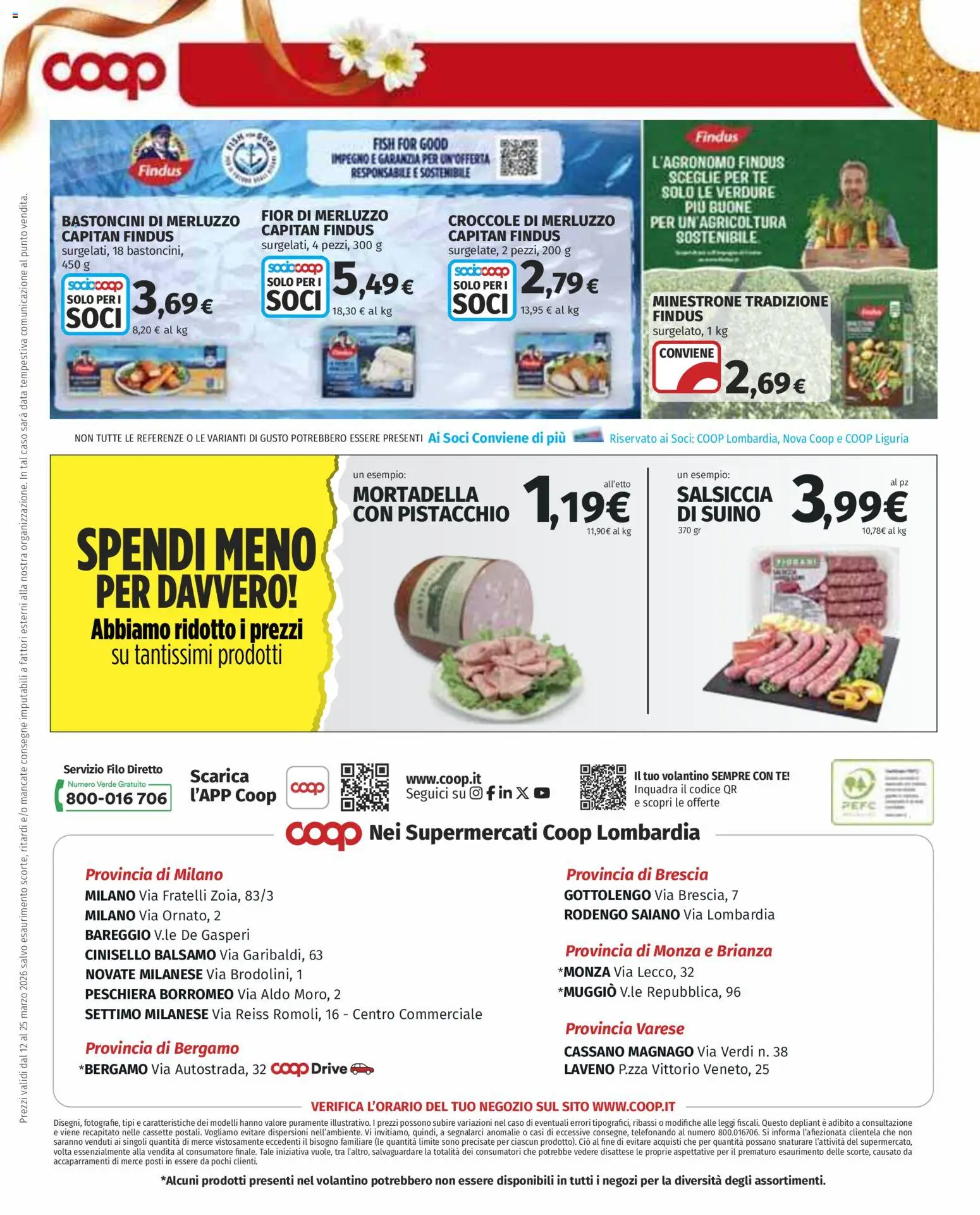Volantino COOP del 12.03.2026 | Pagina: 20 | Prodotti: Tè, Verdure, Salsiccia, Data