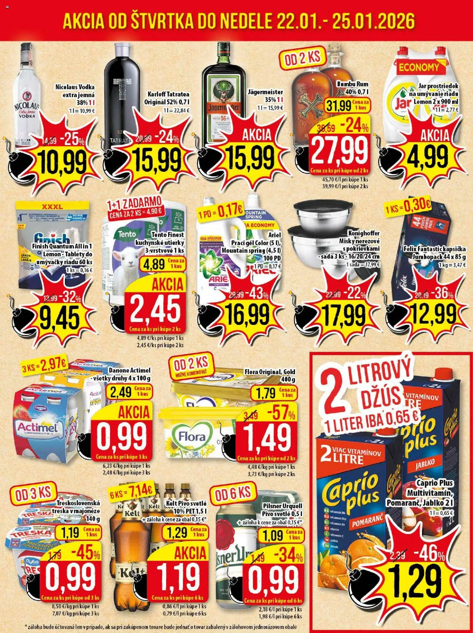 Nové Klas akcie – leták je platný od 19.01.2026 | Strana: 24 | Produkty: Pivo, Pilsner Urquell, Ryba, Jar