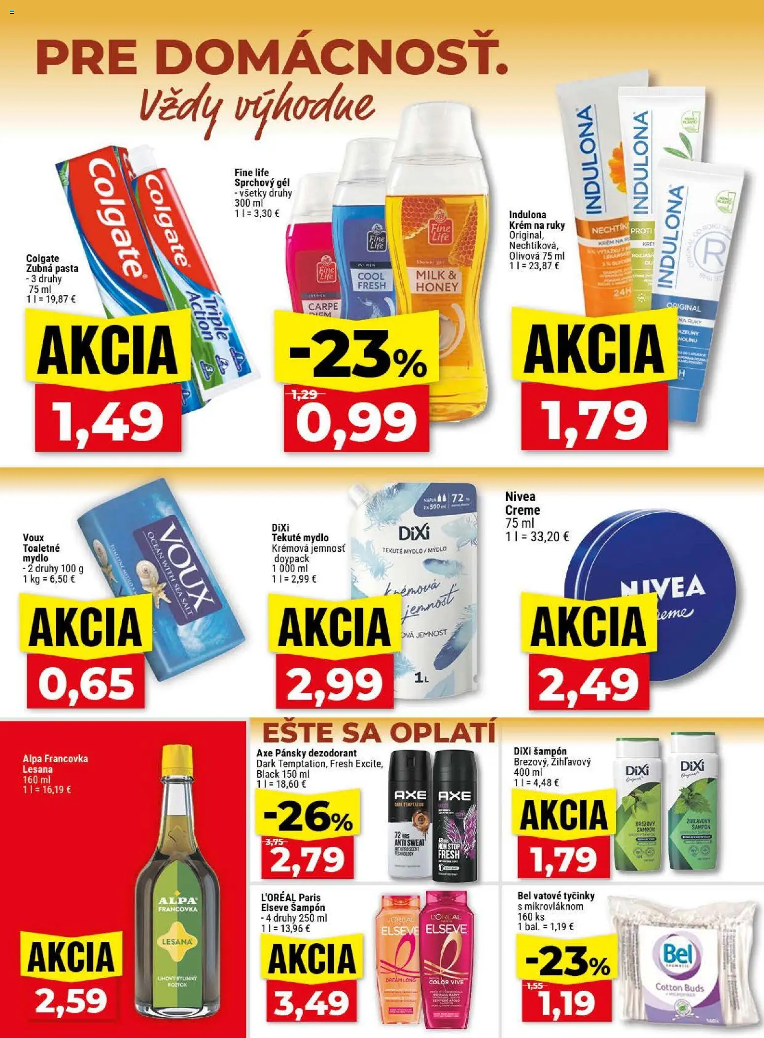 Nové Klas akcie – leták je platný od 20.04.2026 | Strana: 25 | Produkty: Šampón, Krém na ruky, Dezodorant, Alpa