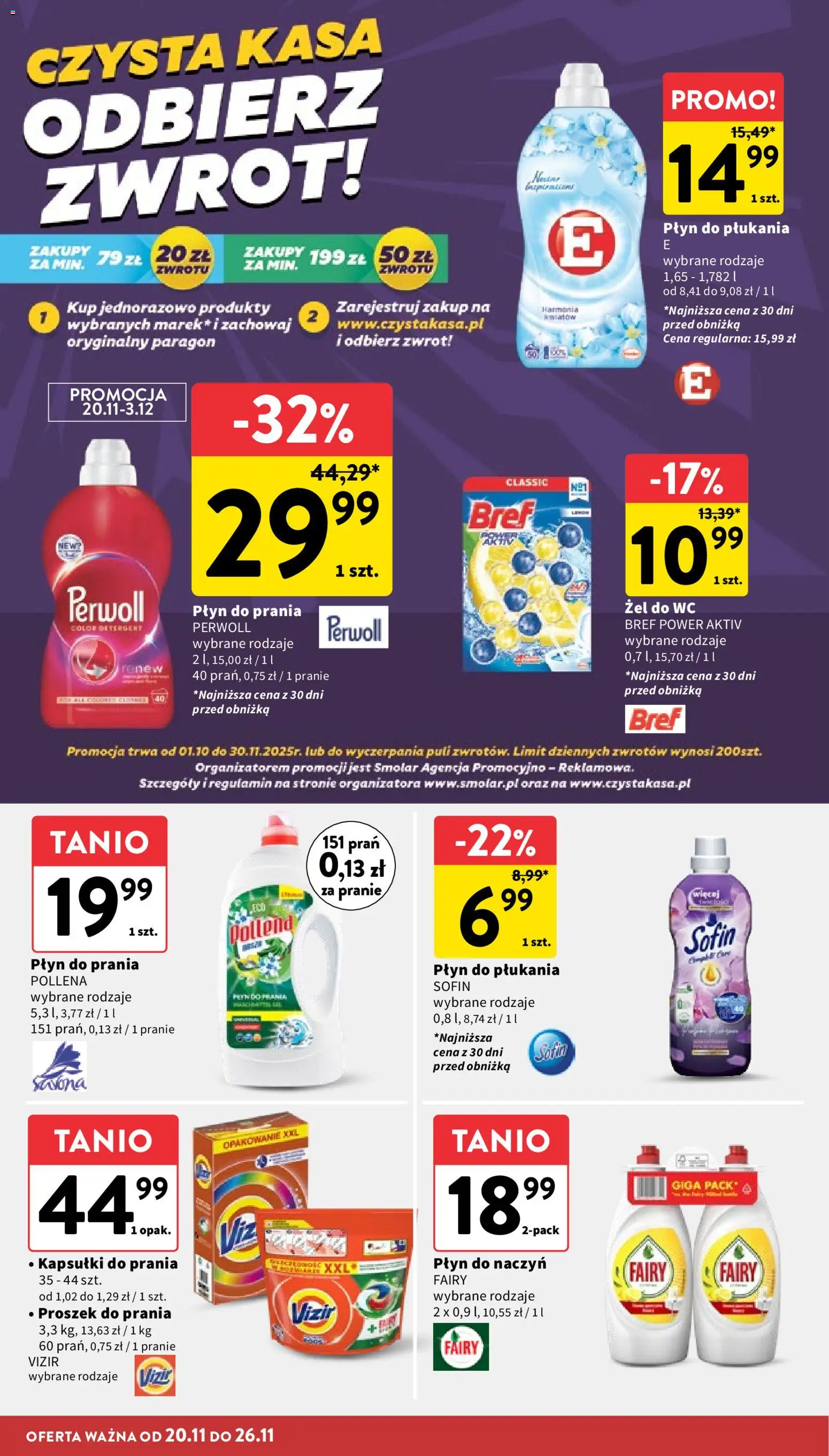 Intermarche Gazetka od 20.11.2025 | Strona: 36 | Produkty: Fairy, Proszek do prania Vizir, Proszek do prania, Detergent