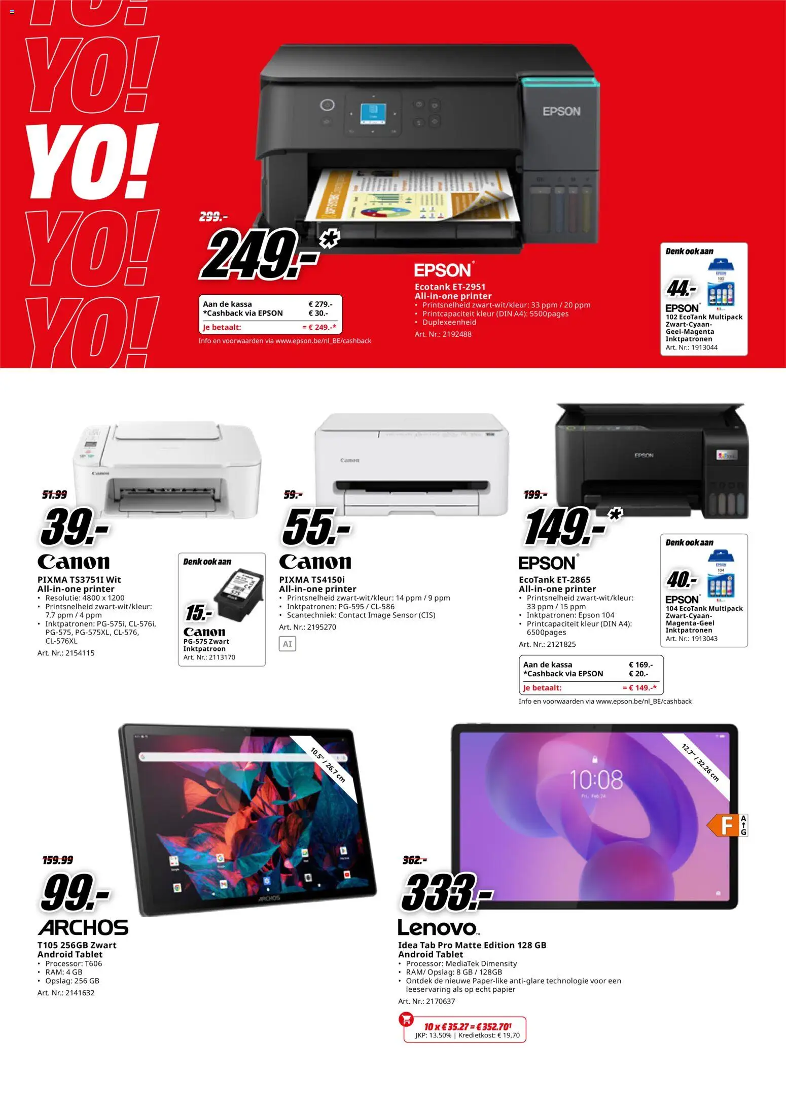 {H1} | Pagina: 24 | Producten: Tablet, Printer, Papier