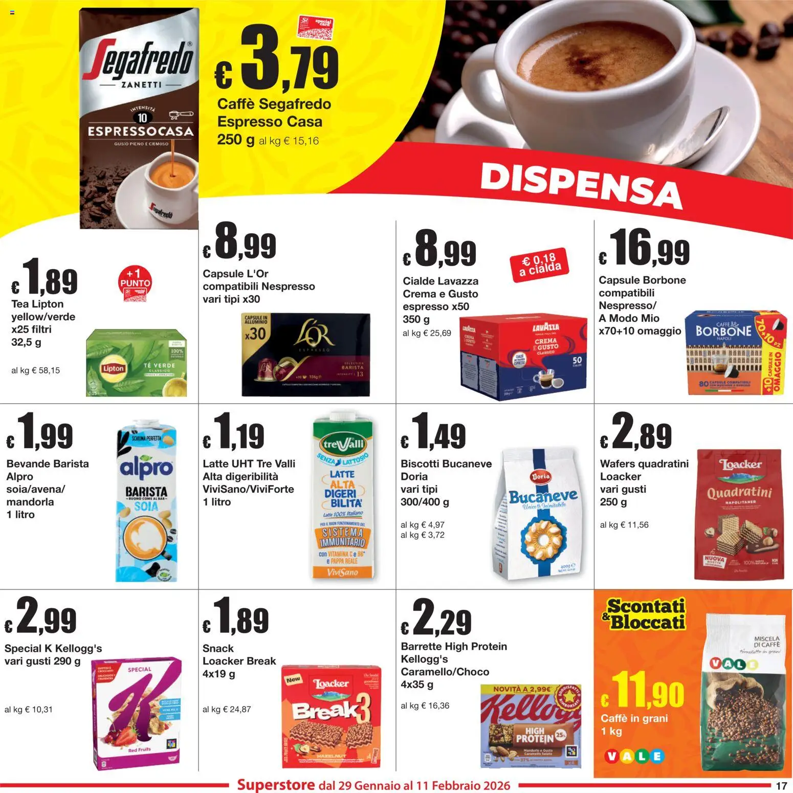 Volantino Sì con Te del 29.01.2026 | Pagina: 17 | Prodotti: Crema, Caffè, Biscotti, Lavazza