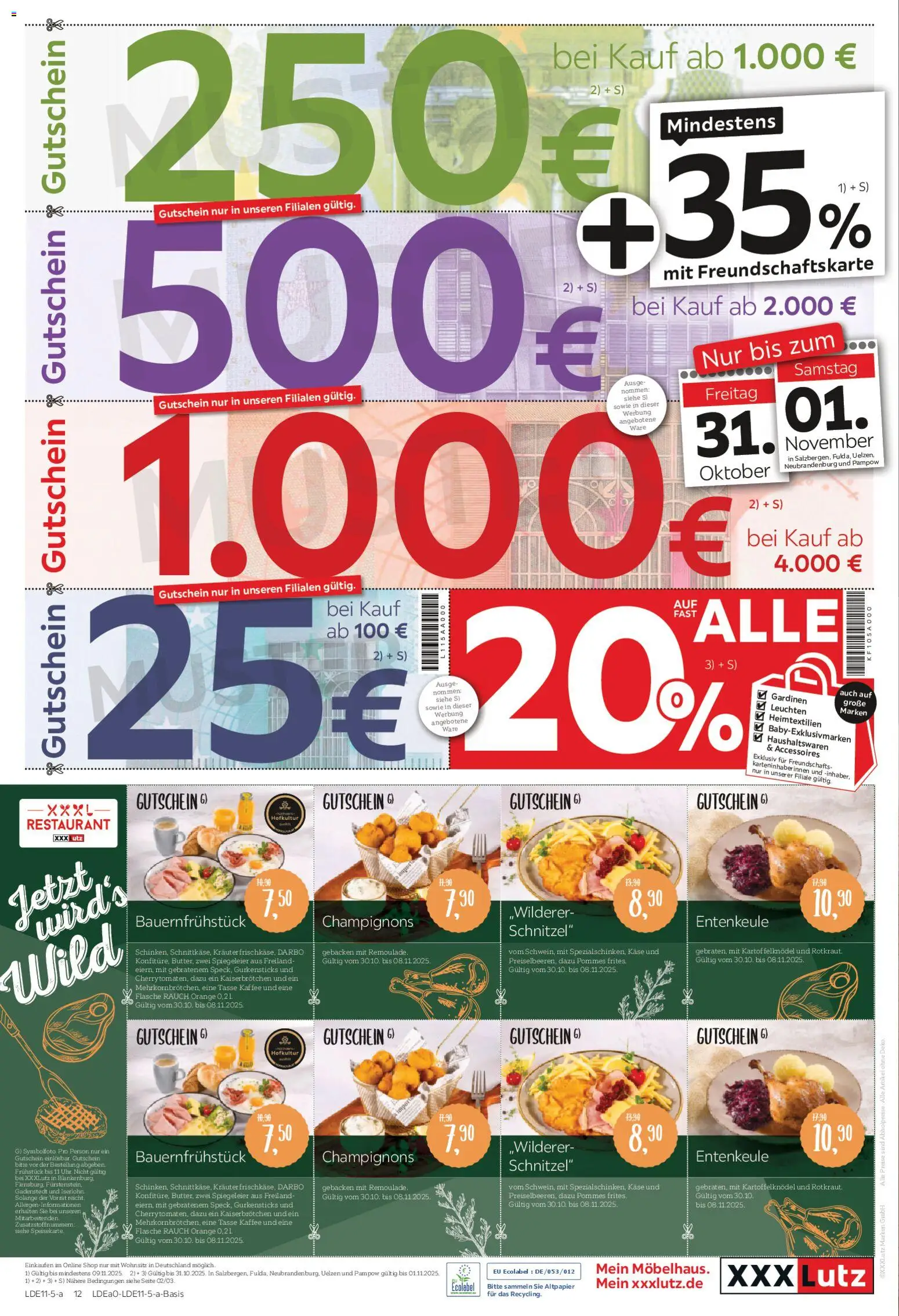 XXXL Lutz Prospekt 	 – gültig ab 26.10.2025 | Seite: 24 | Produkte: Käse, Kaffee, Schnitzel, Champignons
