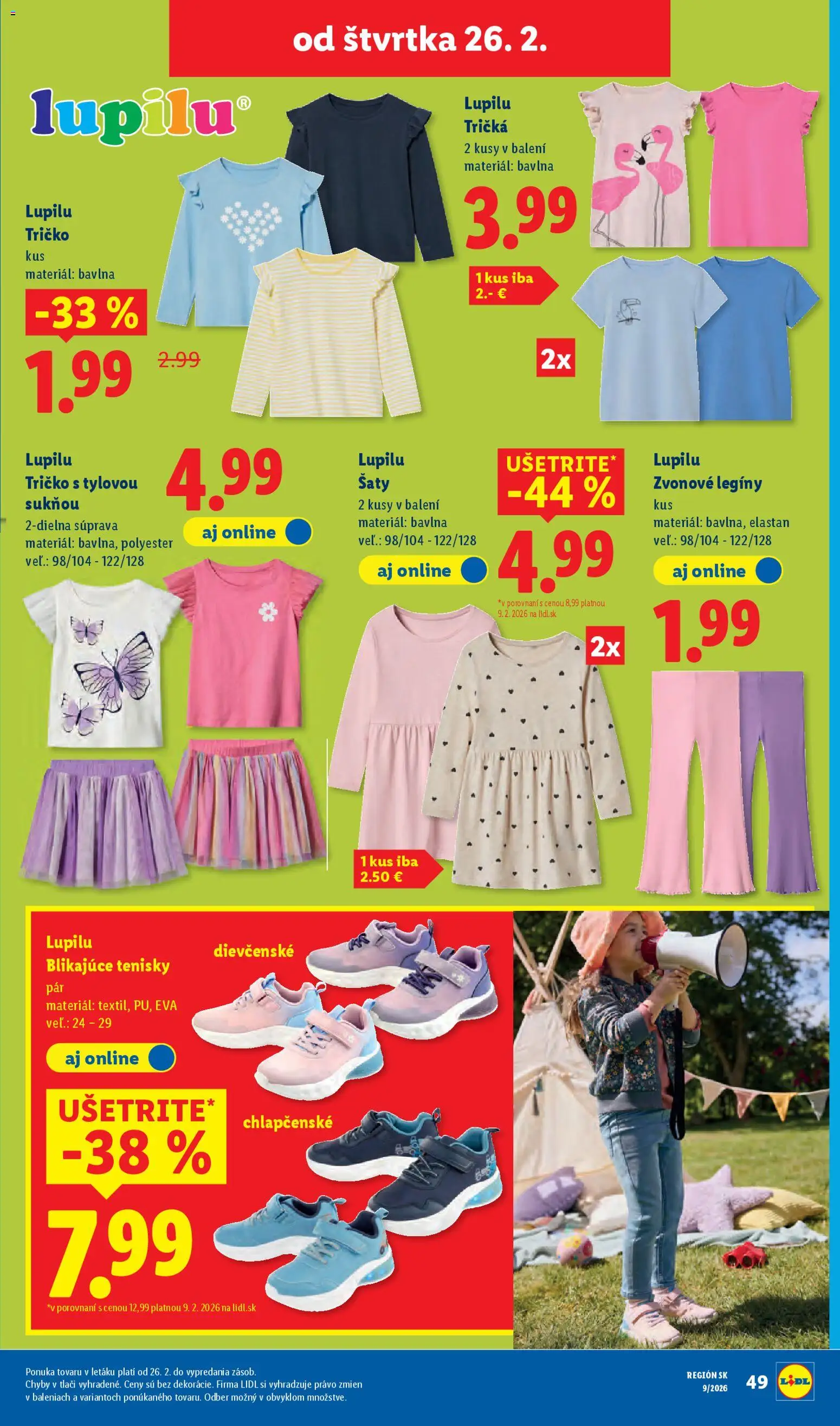 Nové Lidl akcie – leták je platný od 26.02.2026 | Strana: 35 | Produkty: Šaty, Tričko, Legíny, Tenisky