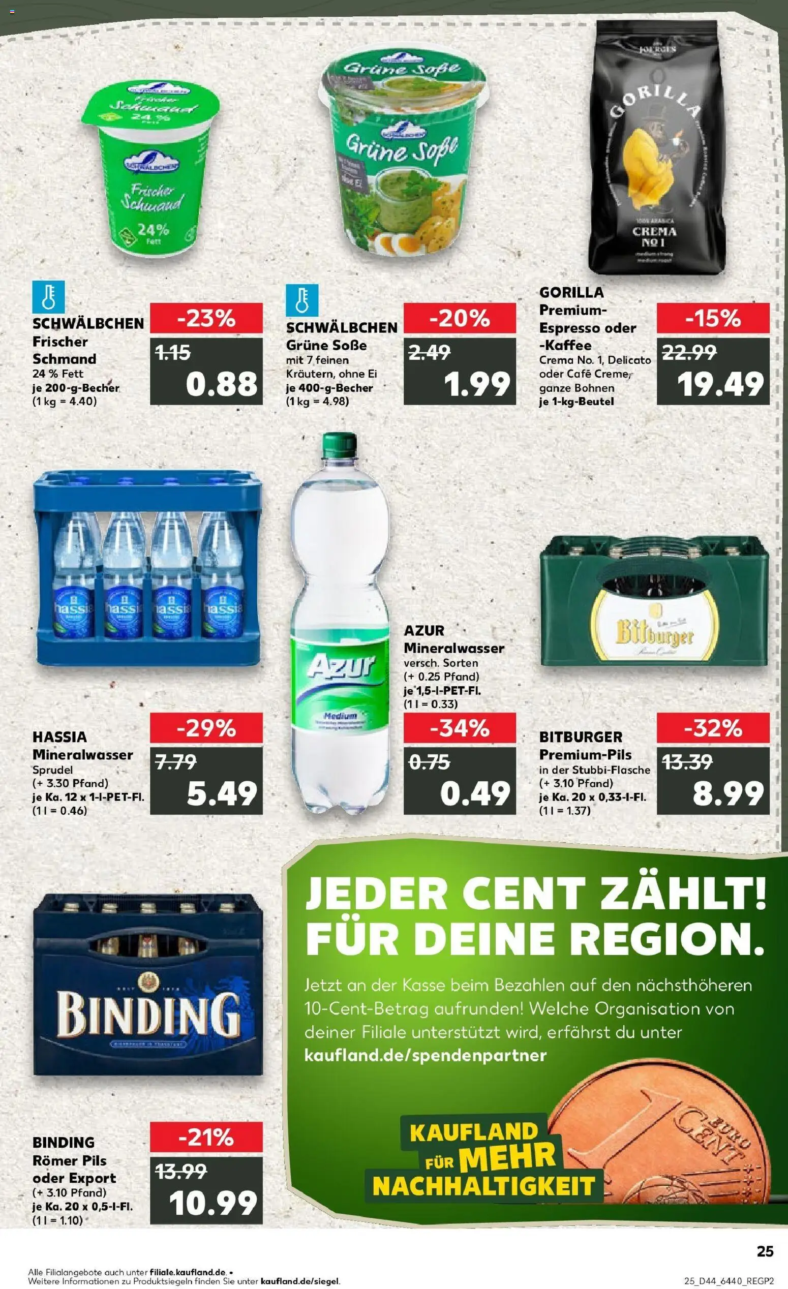 Kaufland prospekt Rüsselsheim Am Main	 – gültig ab 30.10.2025 | Seite: 25 | Produkte: Bitburger, Kaffee, Mineralwasser, Soße