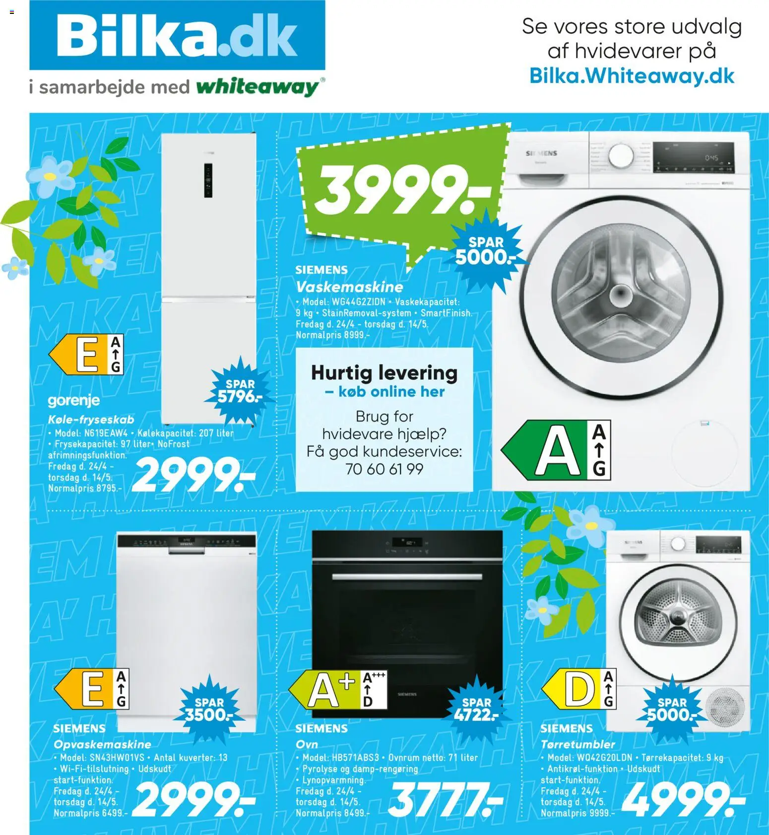 Bilka tilbudsavis – gyldig fra 24.04.2026 | Side: 33 | Produkter: Vaskemaskine, Tørretumbler, Opvaskemaskine