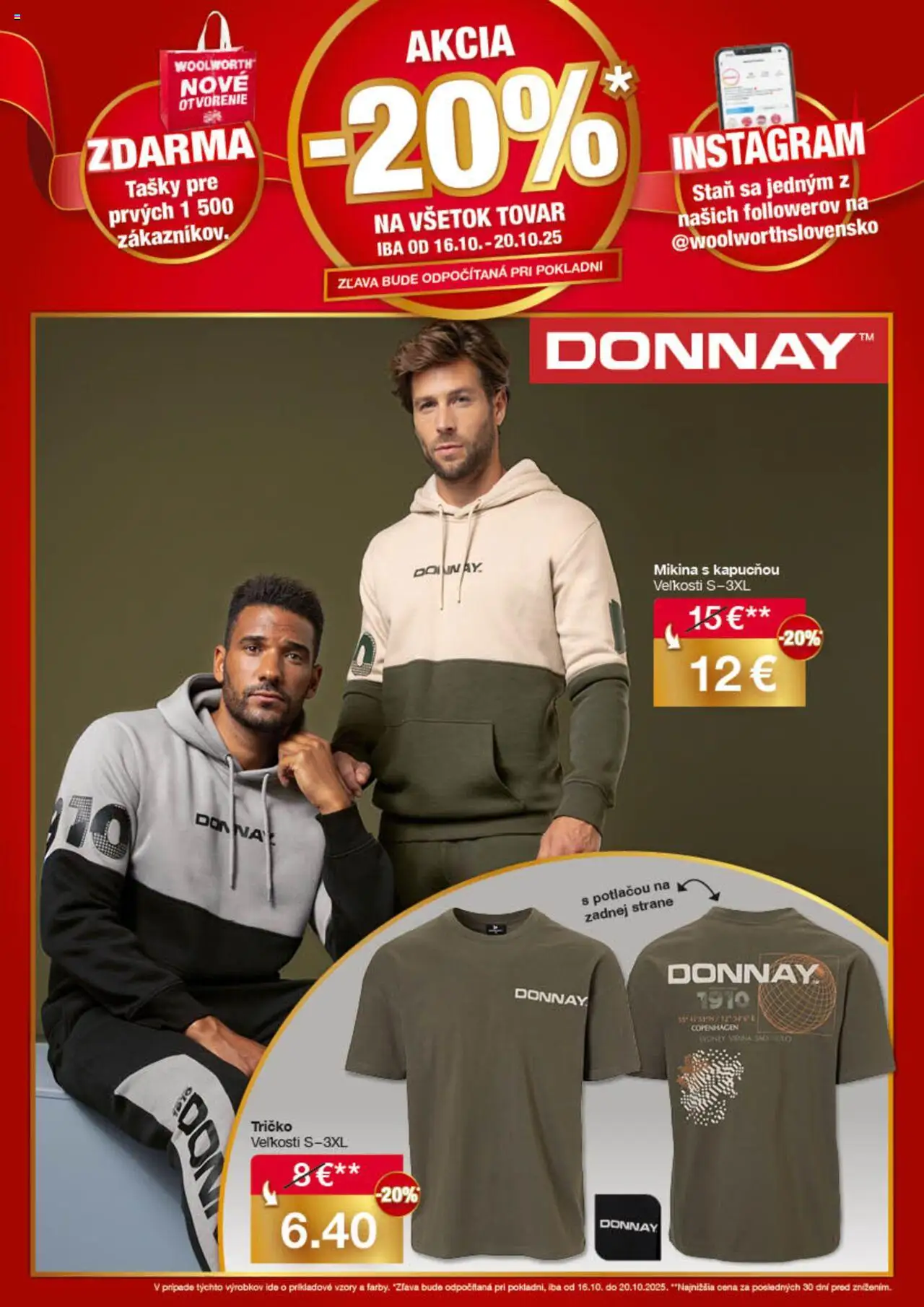 Nové Woolworth akcie – leták je platný od 16.10.2025 | Strana: 7 | Produkty: Stan, Tričko, Mikina