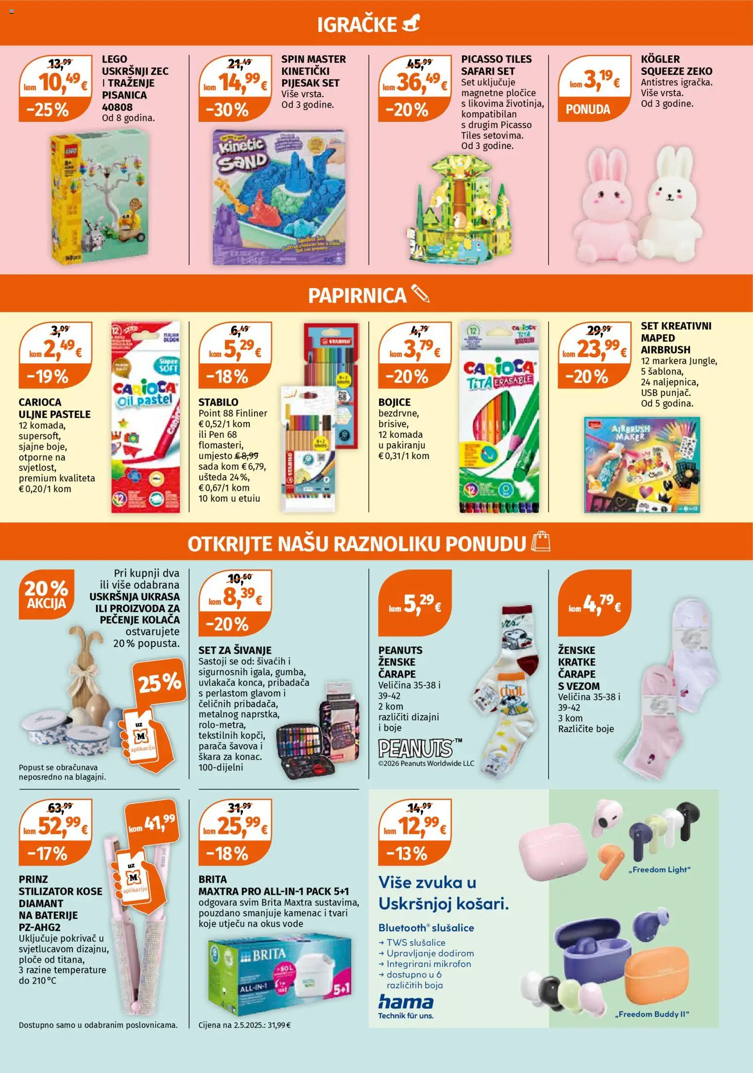 Müller katalog | vrijedi od 23.03.2026 | Stranica: 11 | Proizvodi: Pločice, Slušalice, USB, Lego