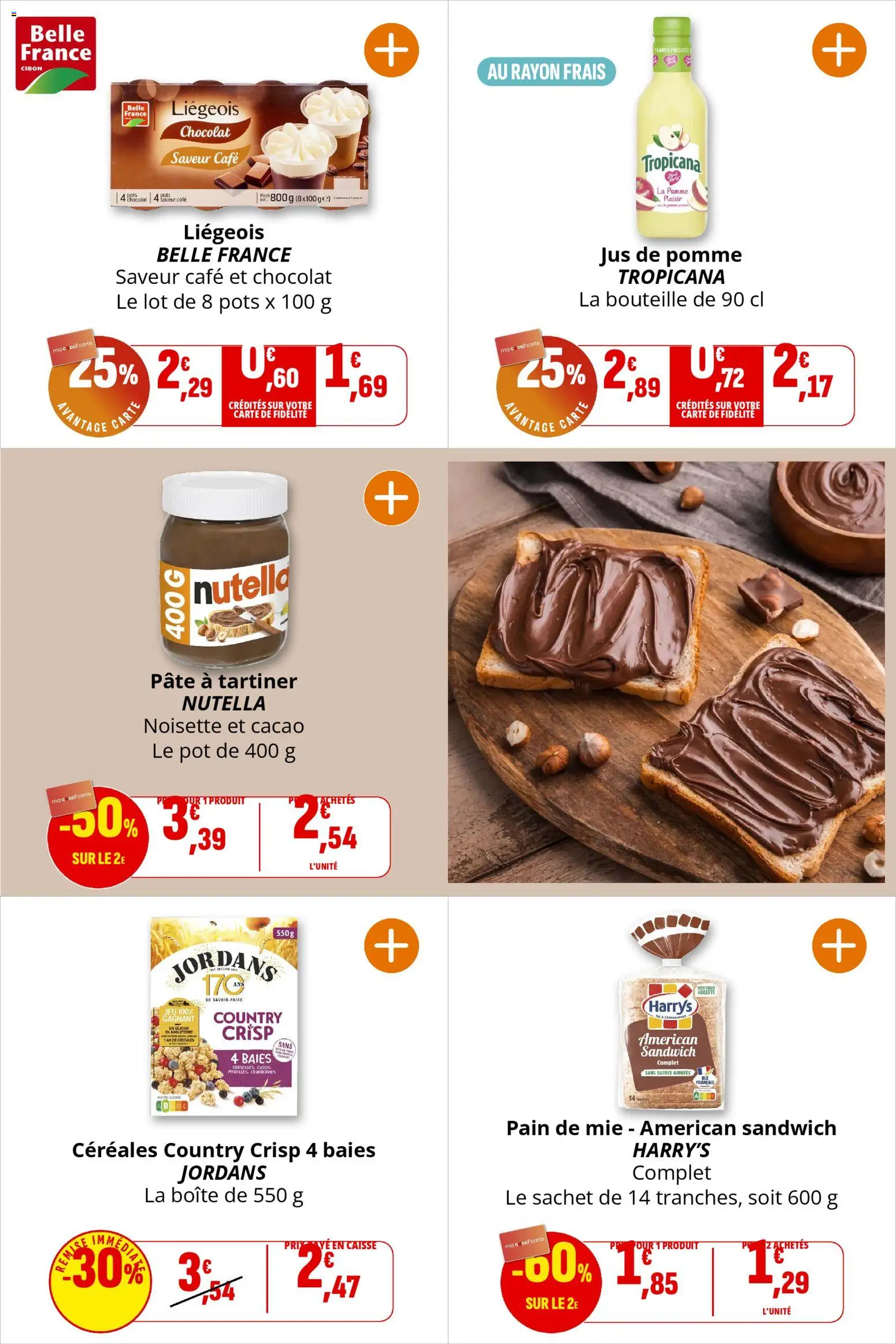 {H1} | Page: 19 | Produits: Pomme, Nutella, Café, Jus de pomme