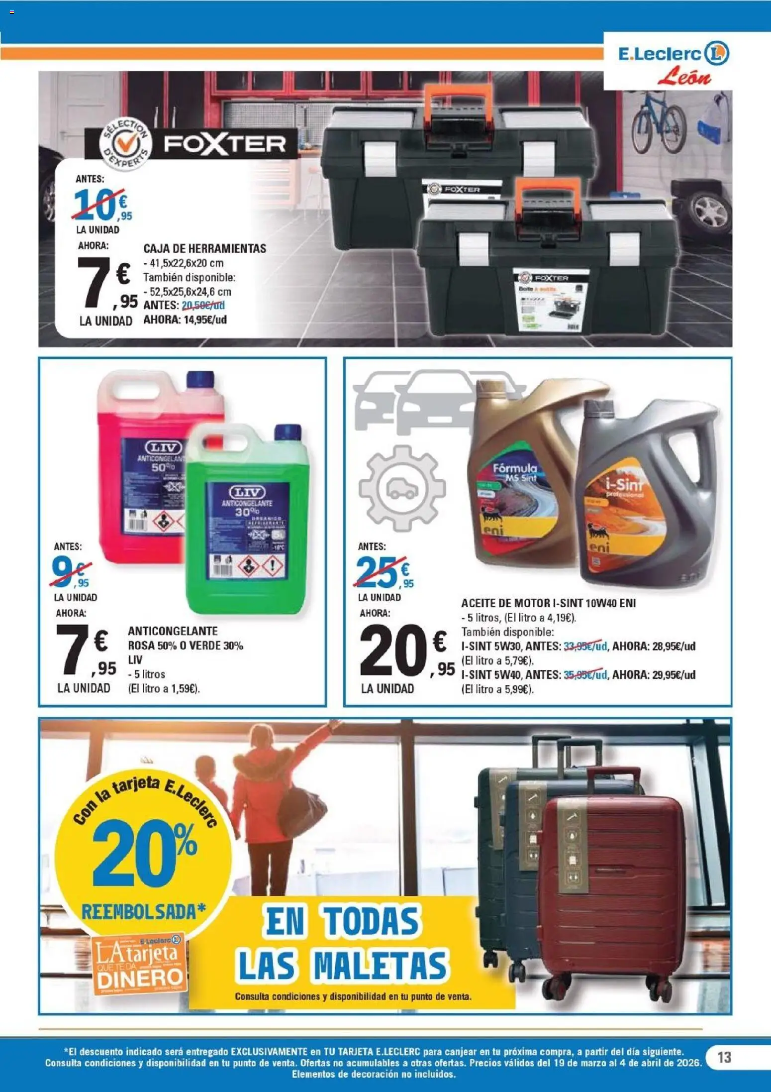 E.Leclerc - León │ válido desde el 19.03.2026 | Página: 13 | Productos: Aceite, Caja
