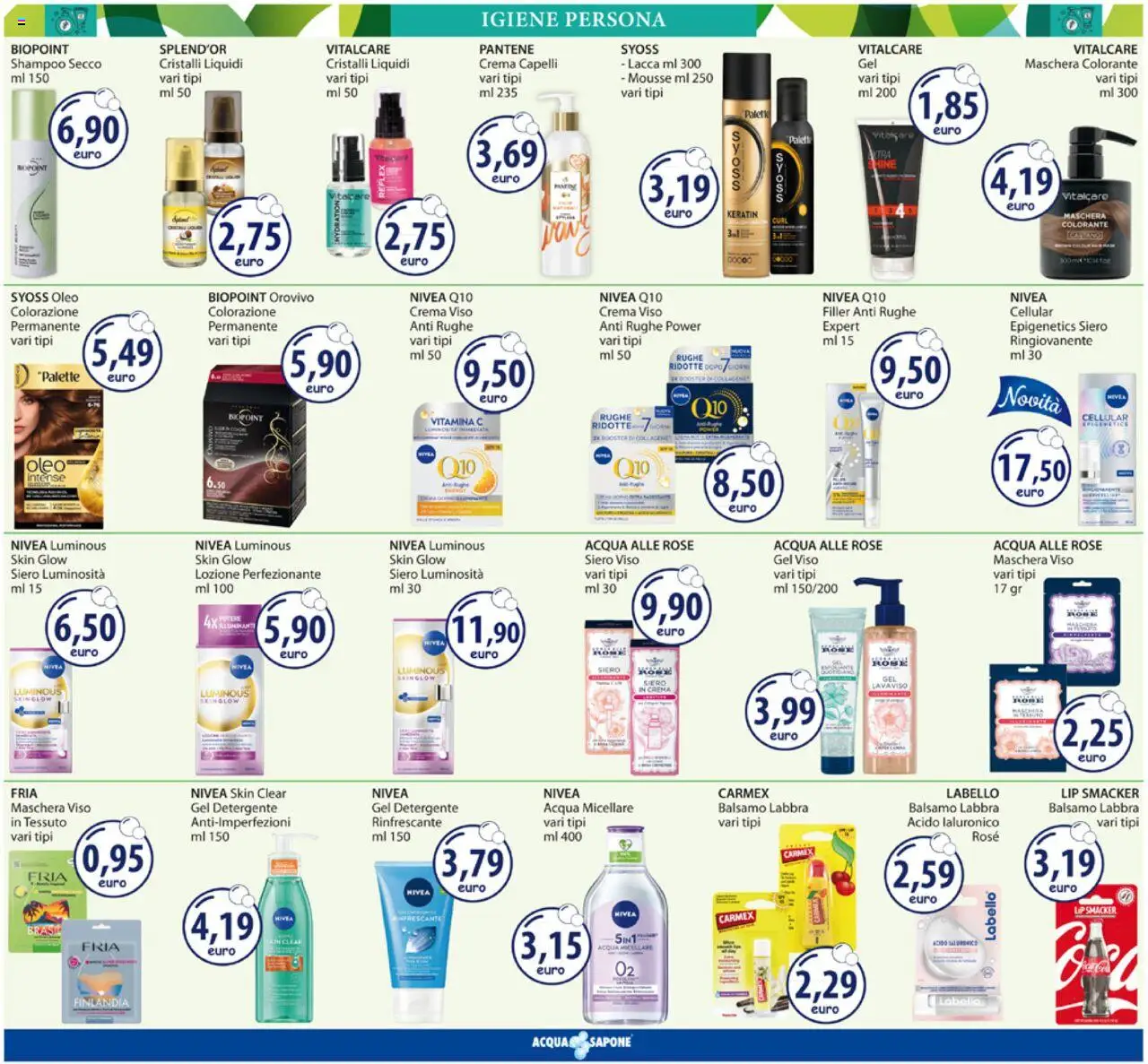 Volantino Acqua e Sapone del 08.09.2025 | Pagina: 8 | Prodotti: Maschera, Lacca, Crema viso, Acqua