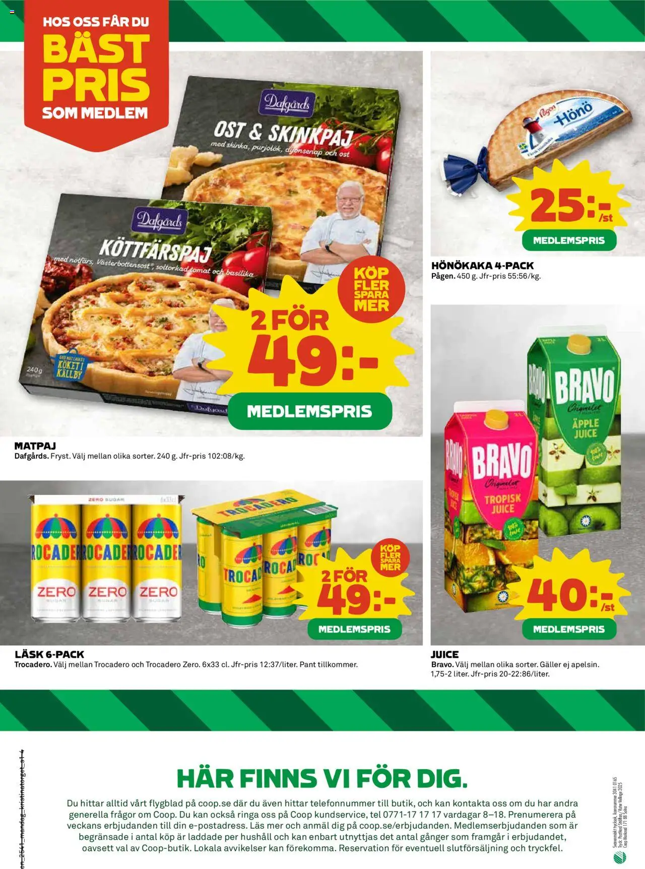 Coop reklamblad aktuell från 06.10.2025 | Sida: 4 | Produkter: Hönökaka, Galler, Ost, Basilika
