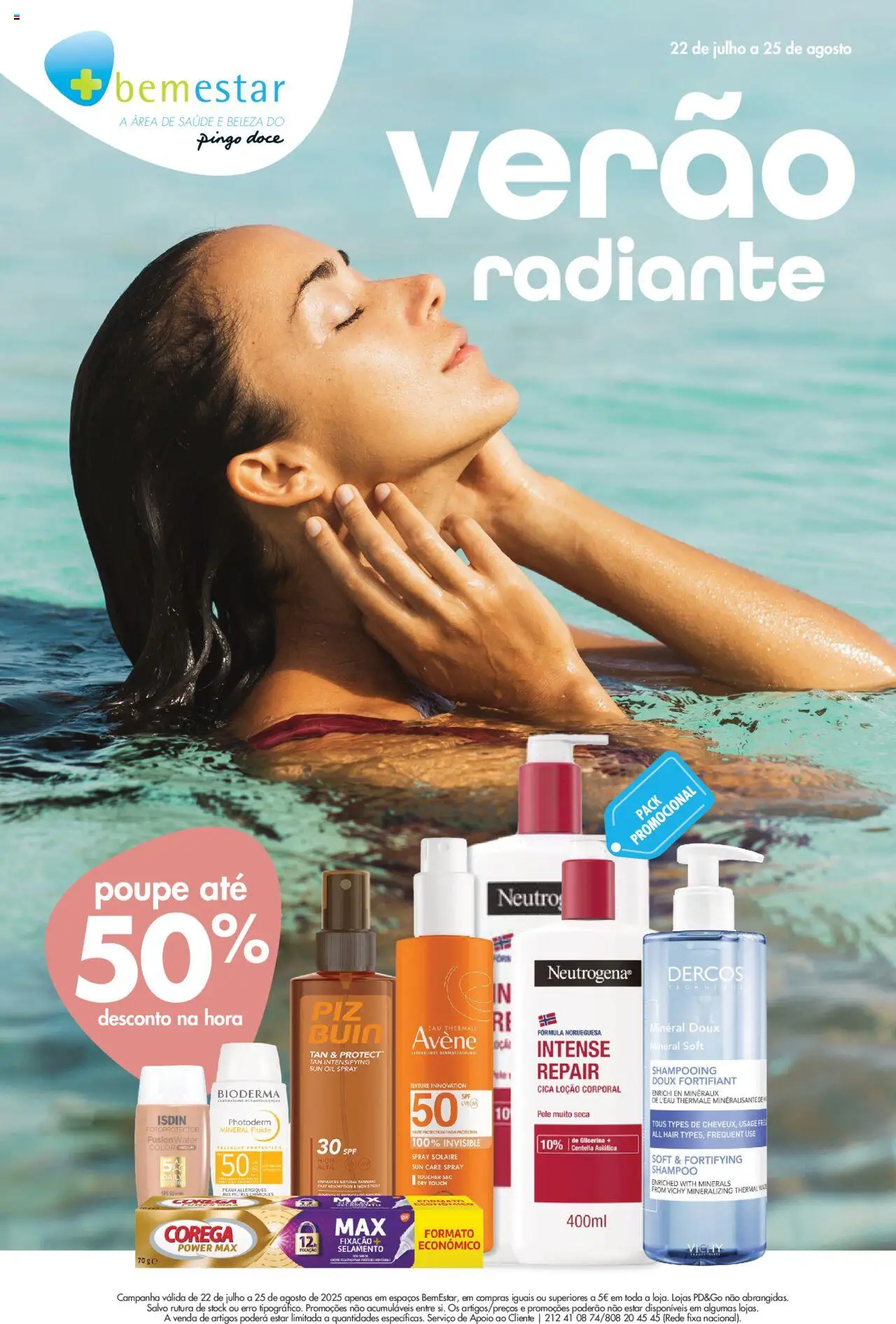Pingo Doce - Folheto Bem Estar Verão 2 Lojas │ válido de 22.07.2025 | Página: 1 | Produtos: Shampoo