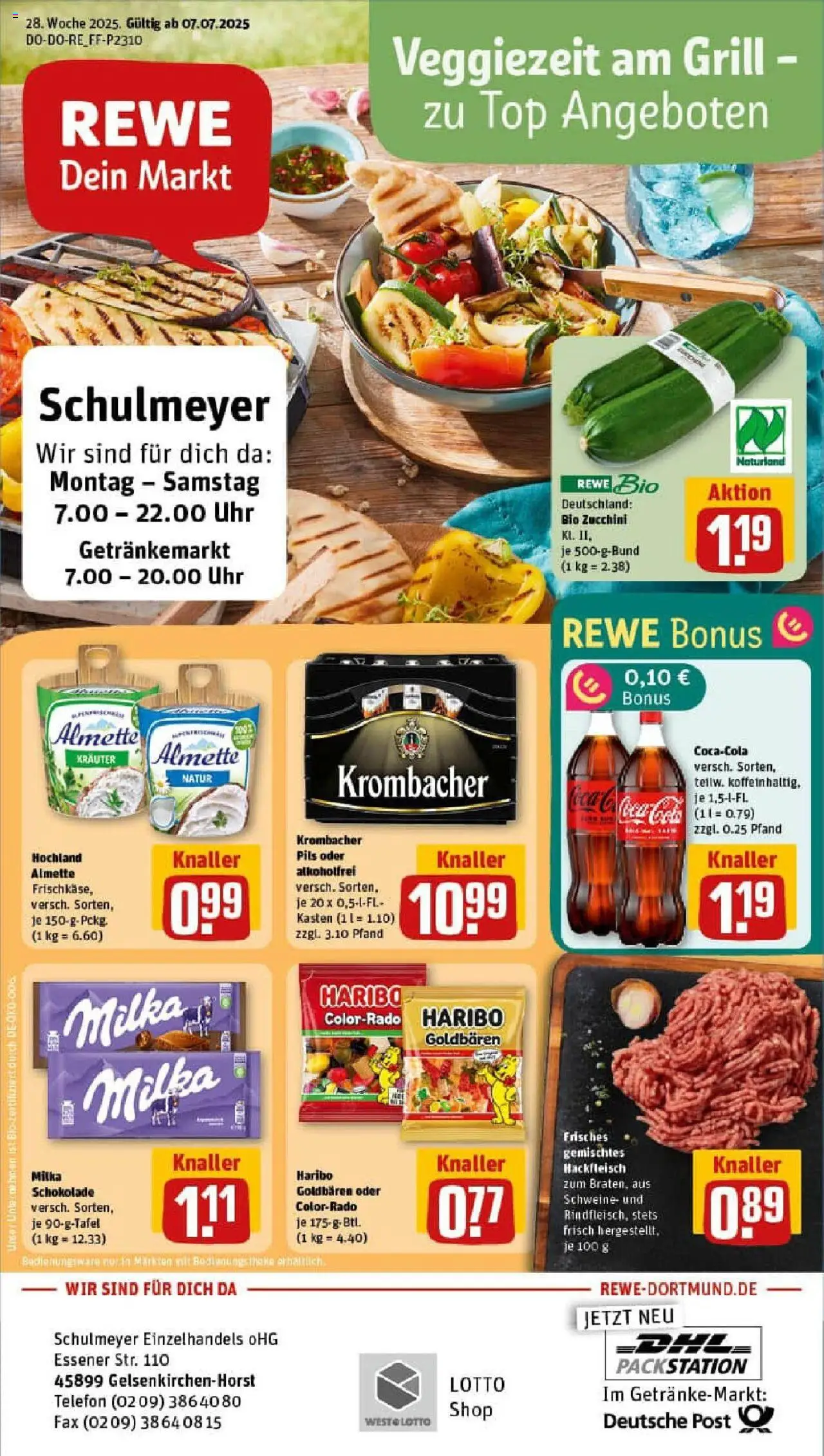 Rewe prospekt Gelsenkirchen	 - gültig ab dem 06.07.2025 | Seite: 1 | Produkte: Almette, Theke, Milka, Telefon