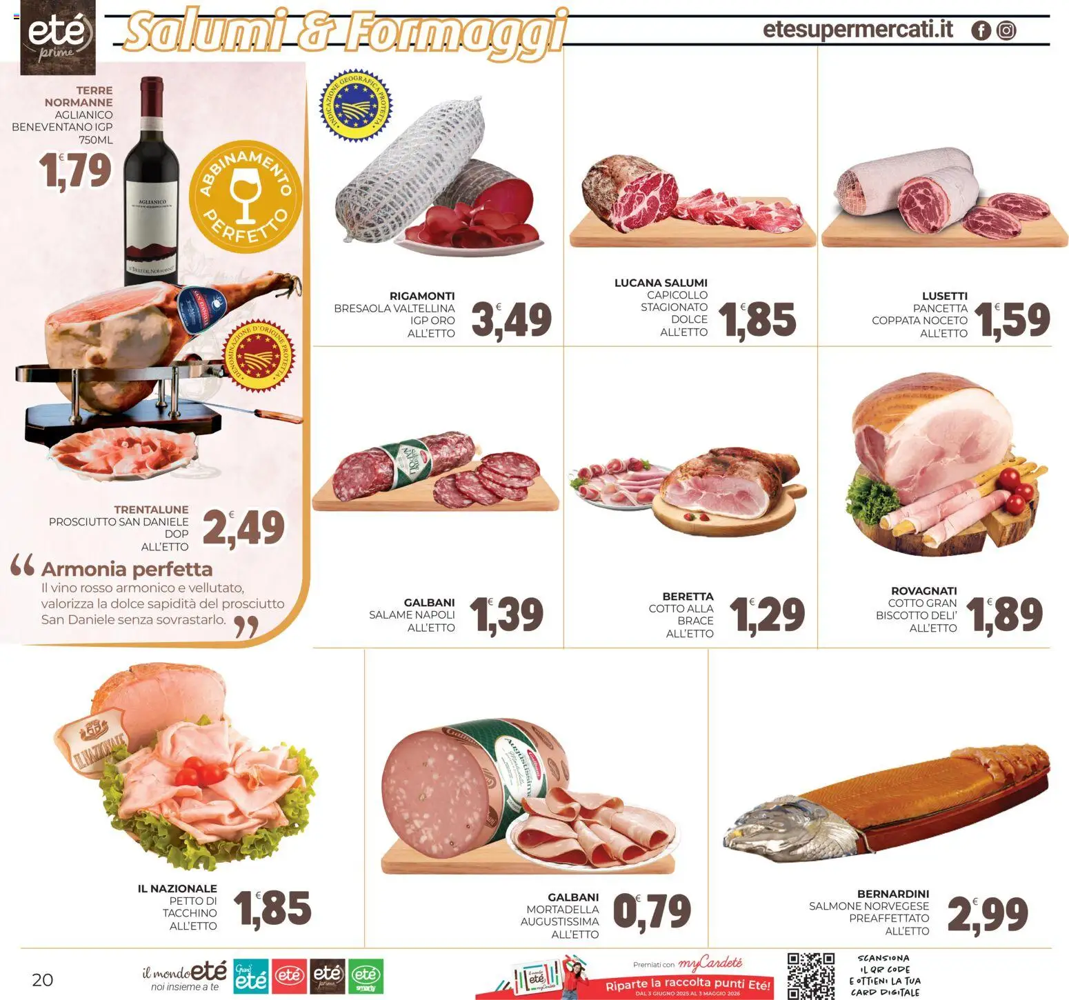 Volantino Eté del 12.12.2025 | Pagina: 20 | Prodotti: Salame, Salmone, Tacchino, Vino rosso