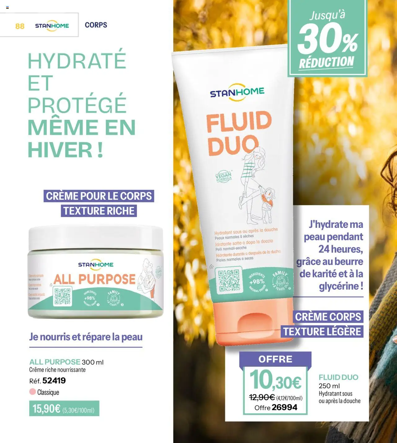 {H1} | Page: 88 | Produits: Crème pour le corps, Douche, Beurre, Crème