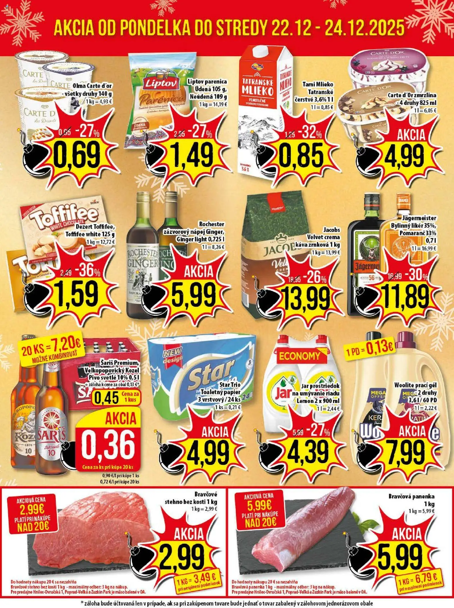 Nové Klas akcie – leták je platný od 15.12.2025 | Strana: 5 | Produkty: Jägermeister, Mlieko, Toaletný papier, Šariš