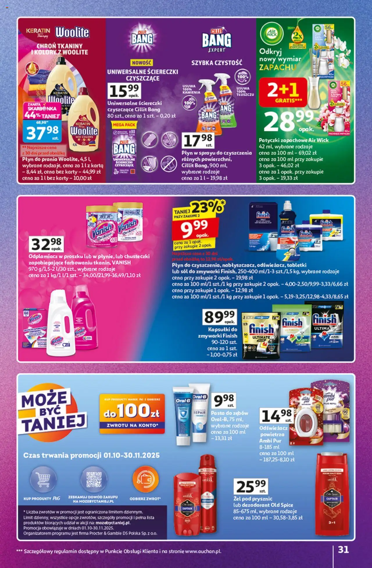 Auchan Gazetka - Znane marki duży wybór Hipermarket od 16.10.2025 | Strona: 31 | Produkty: Karta, Dezodorant, Old spice, Sól